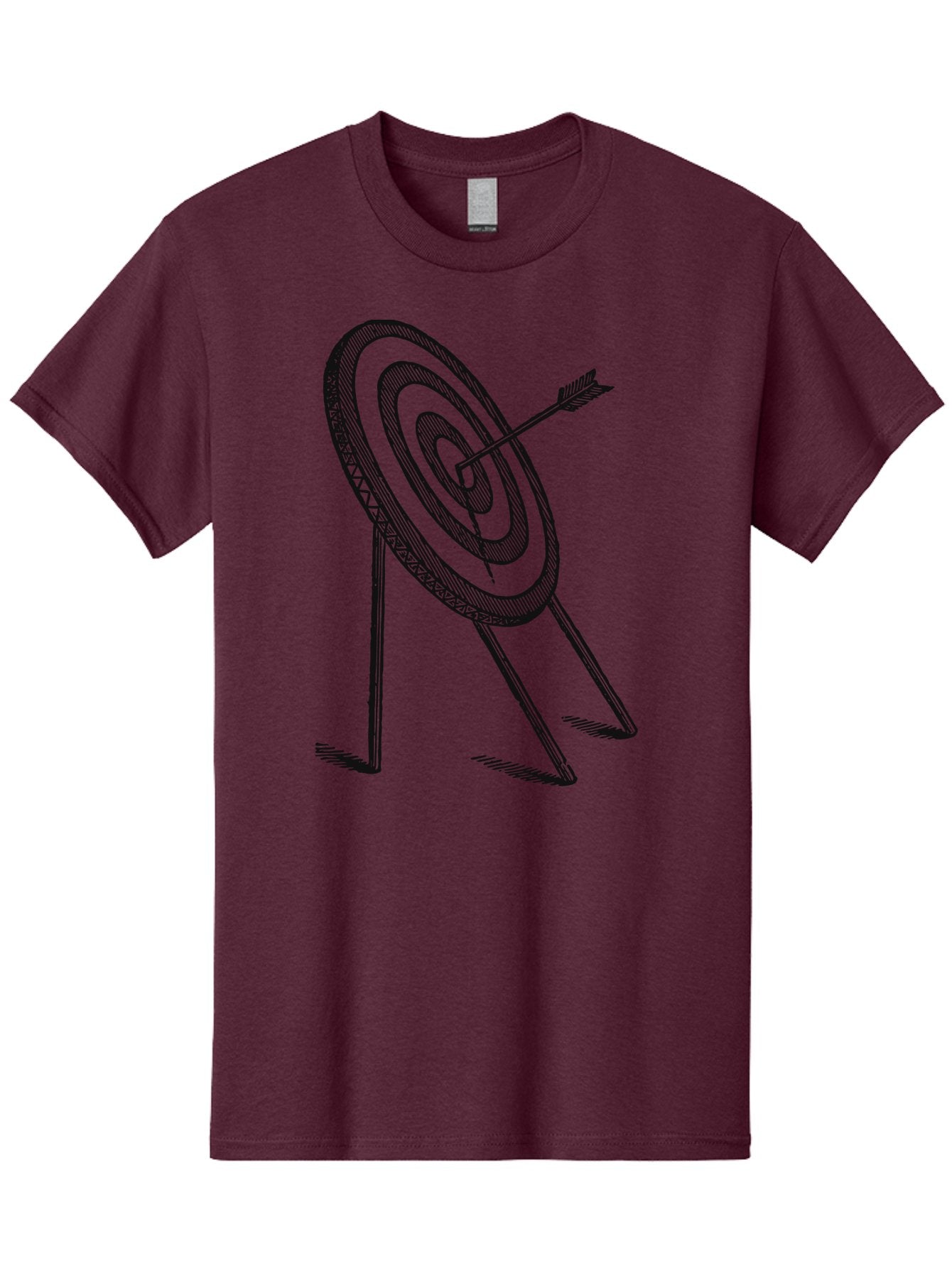 Point Of Impact Men'S Graphic Tee, 100% Cotton, Comfortable Casual Summer Wear, Machine Washable, Target Practice, Archery Skills, Direct Hit, Precision Shooting, Bullseye, Focused Aim, Arrow In Target, Goal Achievement, Success Symbol Aae583 4