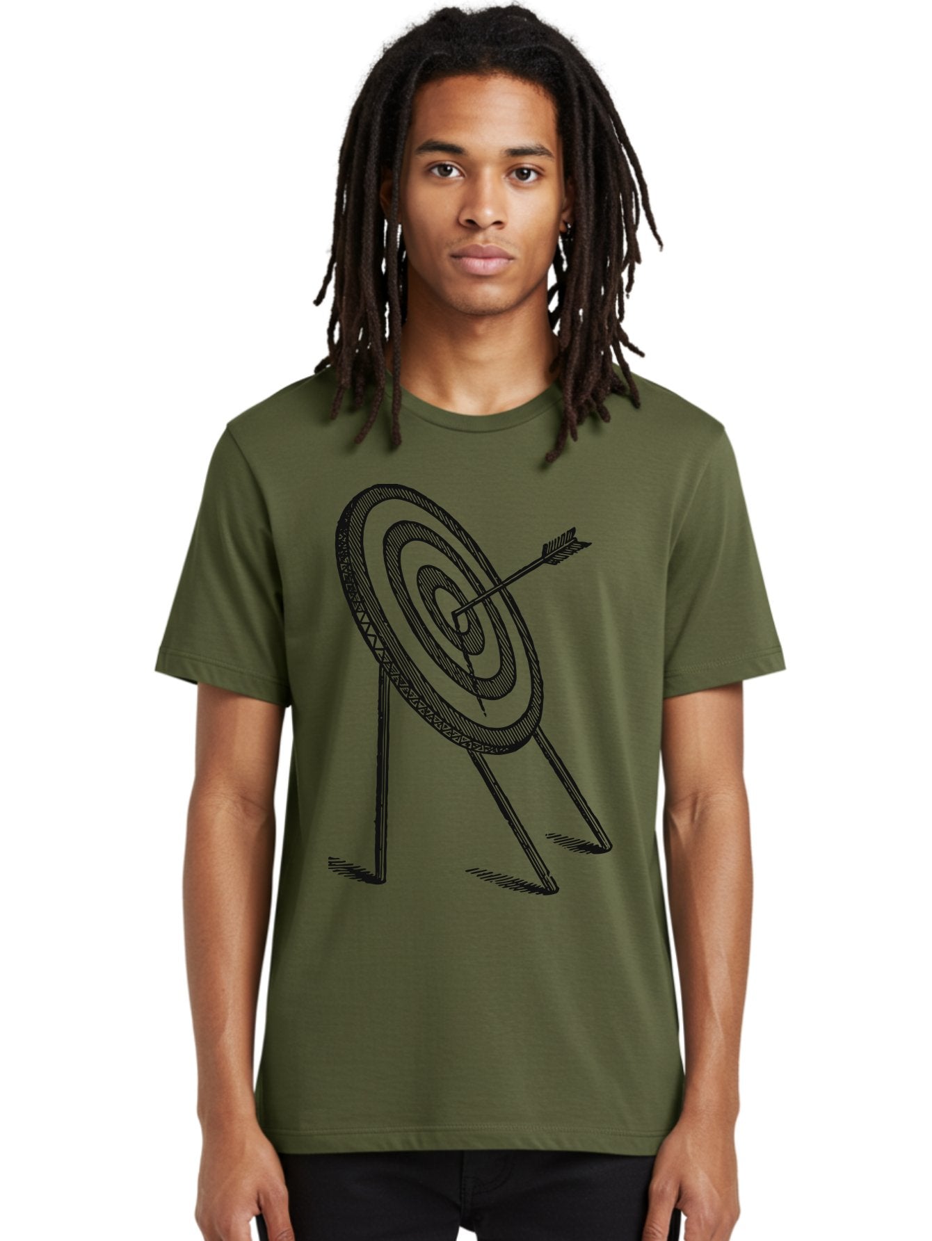 Point Of Impact Men'S Graphic Tee, 100% Cotton, Comfortable Casual Summer Wear, Machine Washable, Target Practice, Archery Skills, Direct Hit, Precision Shooting, Bullseye, Focused Aim, Arrow In Target, Goal Achievement, Success Symbol Aae583 25