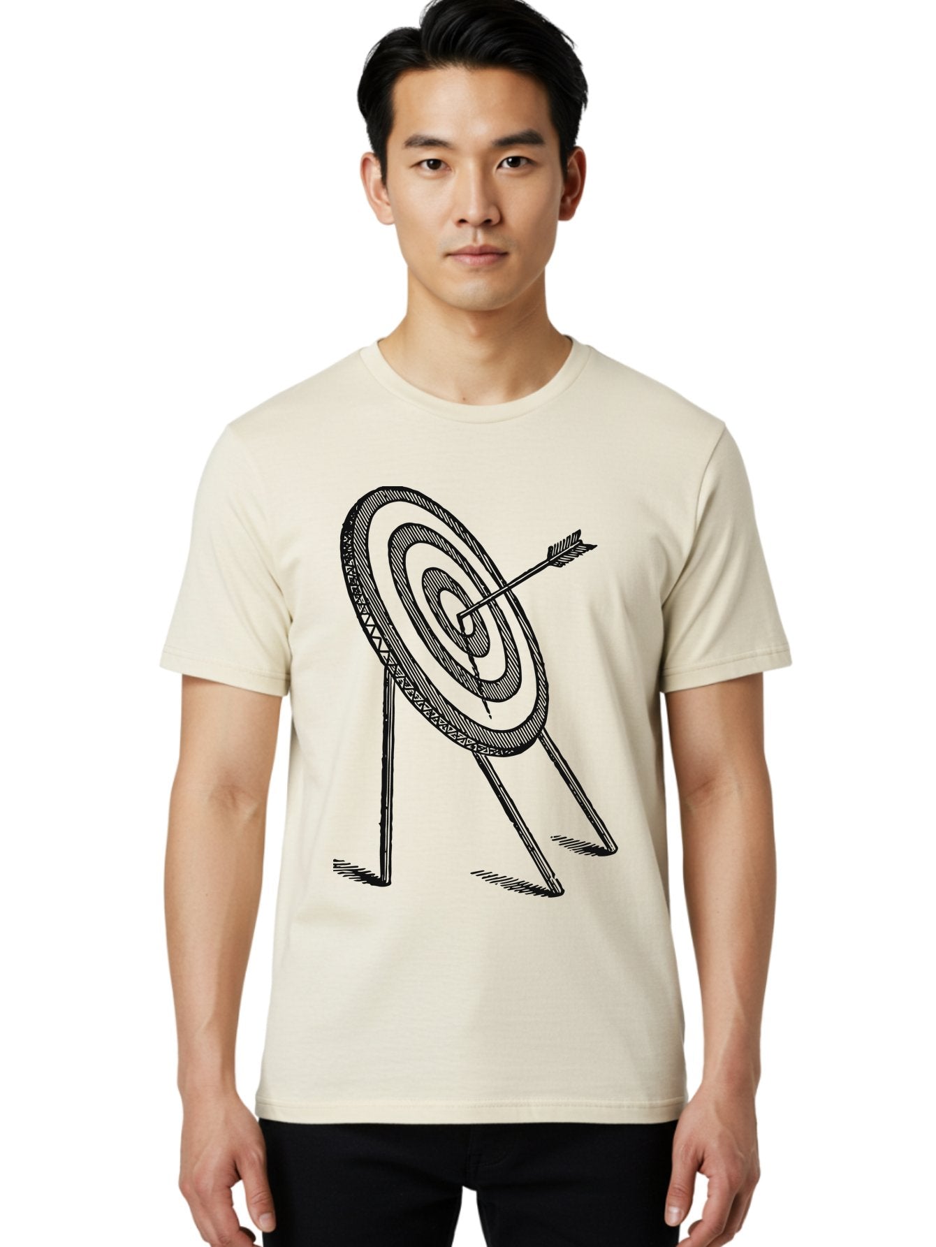 Point Of Impact Men'S Graphic Tee, 100% Cotton, Comfortable Casual Summer Wear, Machine Washable, Target Practice, Archery Skills, Direct Hit, Precision Shooting, Bullseye, Focused Aim, Arrow In Target, Goal Achievement, Success Symbol Aae583 20