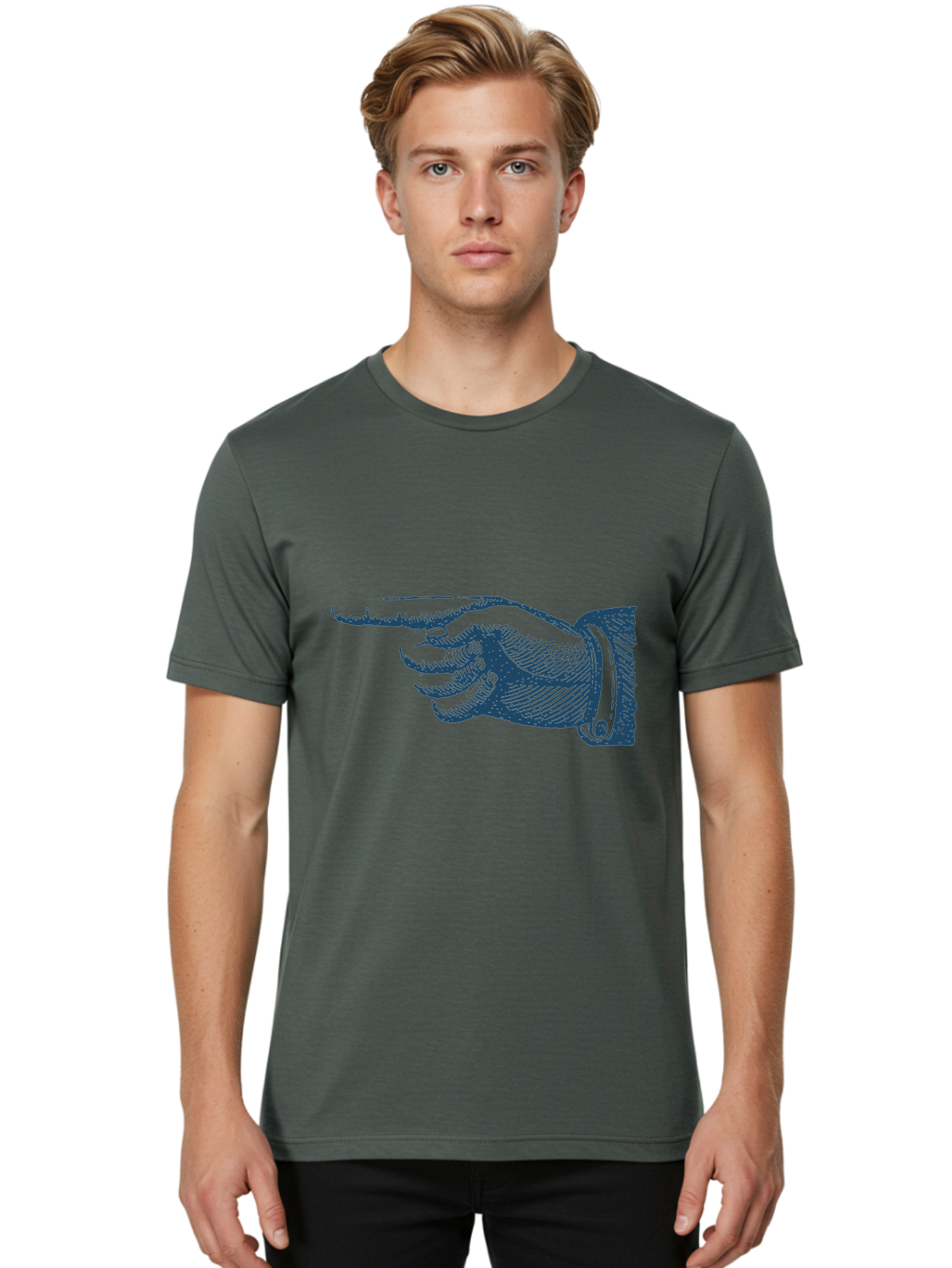 Pointing Finger 2 Men'S Graphic Tee, 100% Cotton, Comfortable Casual Summer Wear, Machine Washable, Hand Pointing, Index Finger Extended, Vintage Illustration, Pointing Gesture, Illustration Art, Classic Design, Direction Indicator, Aae585 14