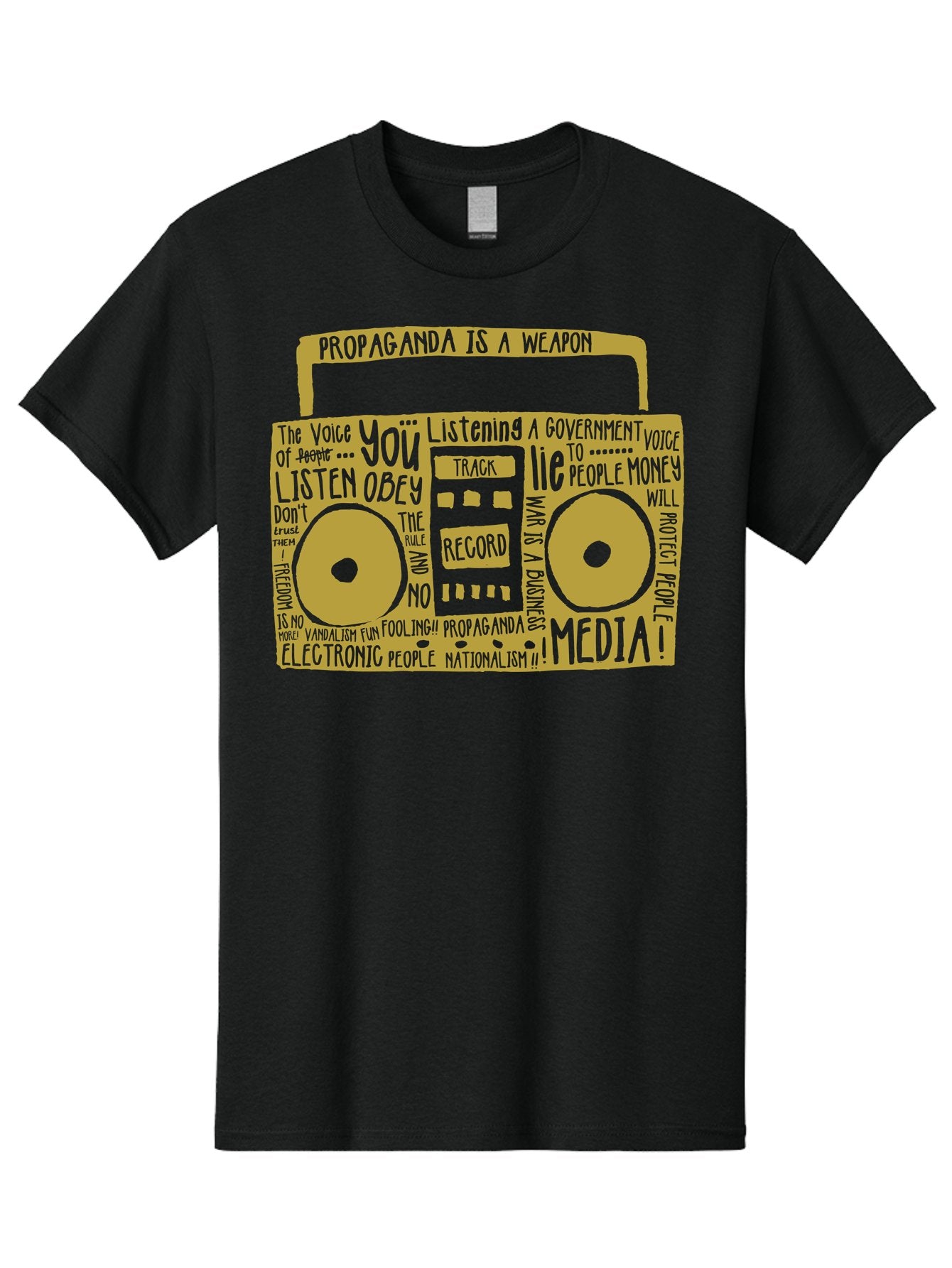 Propaganda Media Men'S Graphic Tee, 100% Cotton, Comfortable Casual Summer Wear, Machine Washable, Propaganda Is A Weapon, Government Controlled Media, Manipulation Through Media, Media Influence, Biased Information, Propaganda Machine, Aae590 4