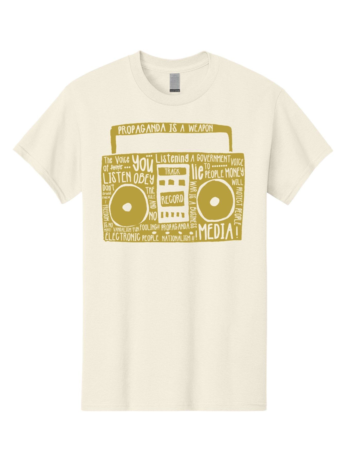 Propaganda Media Men'S Graphic Tee, 100% Cotton, Comfortable Casual Summer Wear, Machine Washable, Propaganda Is A Weapon, Government Controlled Media, Manipulation Through Media, Media Influence, Biased Information, Propaganda Machine, Aae590 7