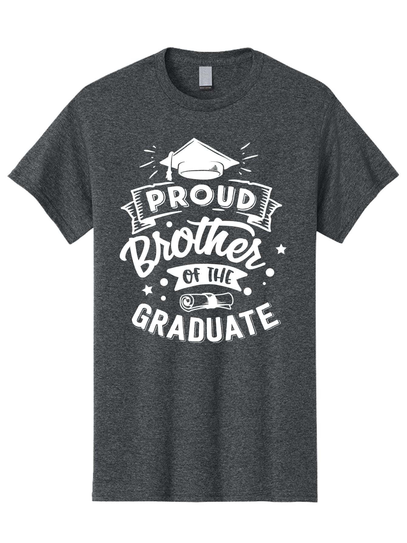 Proud Brother Of The Graduate - White Men'S Graphic Tee, 100% Cotton, Comfortable Casual Summer Wear, Machine Washable, Proud Brother, Graduate Design, Graduation Gift, Sibling Pride, Graduation Celebration, Family Achievement Aae591 3