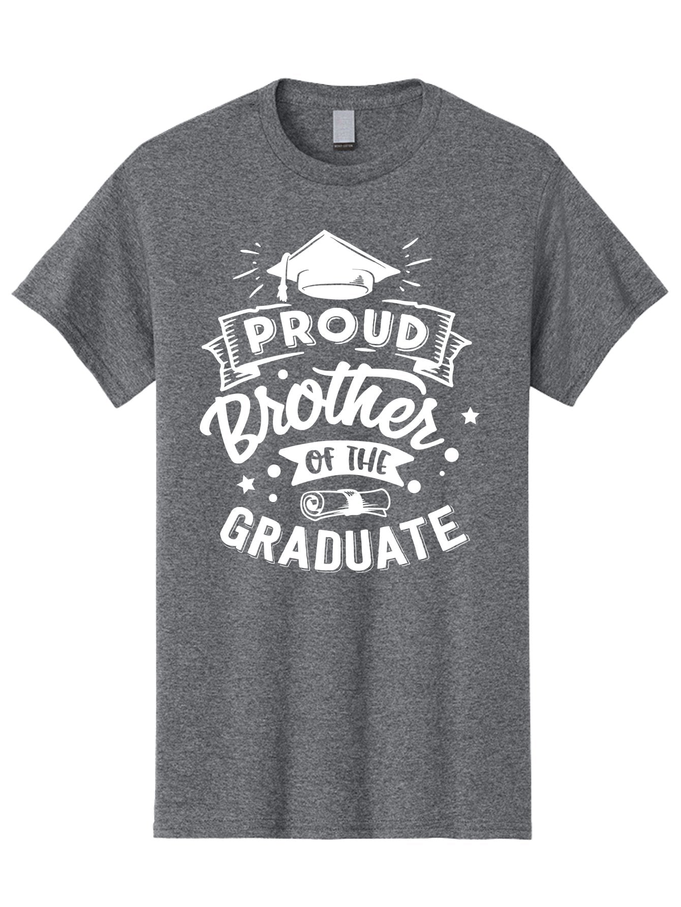 Proud Brother Of The Graduate - White Men'S Graphic Tee, 100% Cotton, Comfortable Casual Summer Wear, Machine Washable, Proud Brother, Graduate Design, Graduation Gift, Sibling Pride, Graduation Celebration, Family Achievement Aae591 6