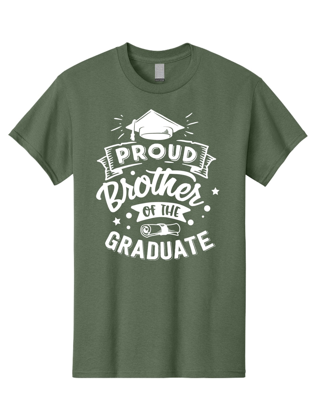 Proud Brother Of The Graduate - White Men'S Graphic Tee, 100% Cotton, Comfortable Casual Summer Wear, Machine Washable, Proud Brother, Graduate Design, Graduation Gift, Sibling Pride, Graduation Celebration, Family Achievement Aae591