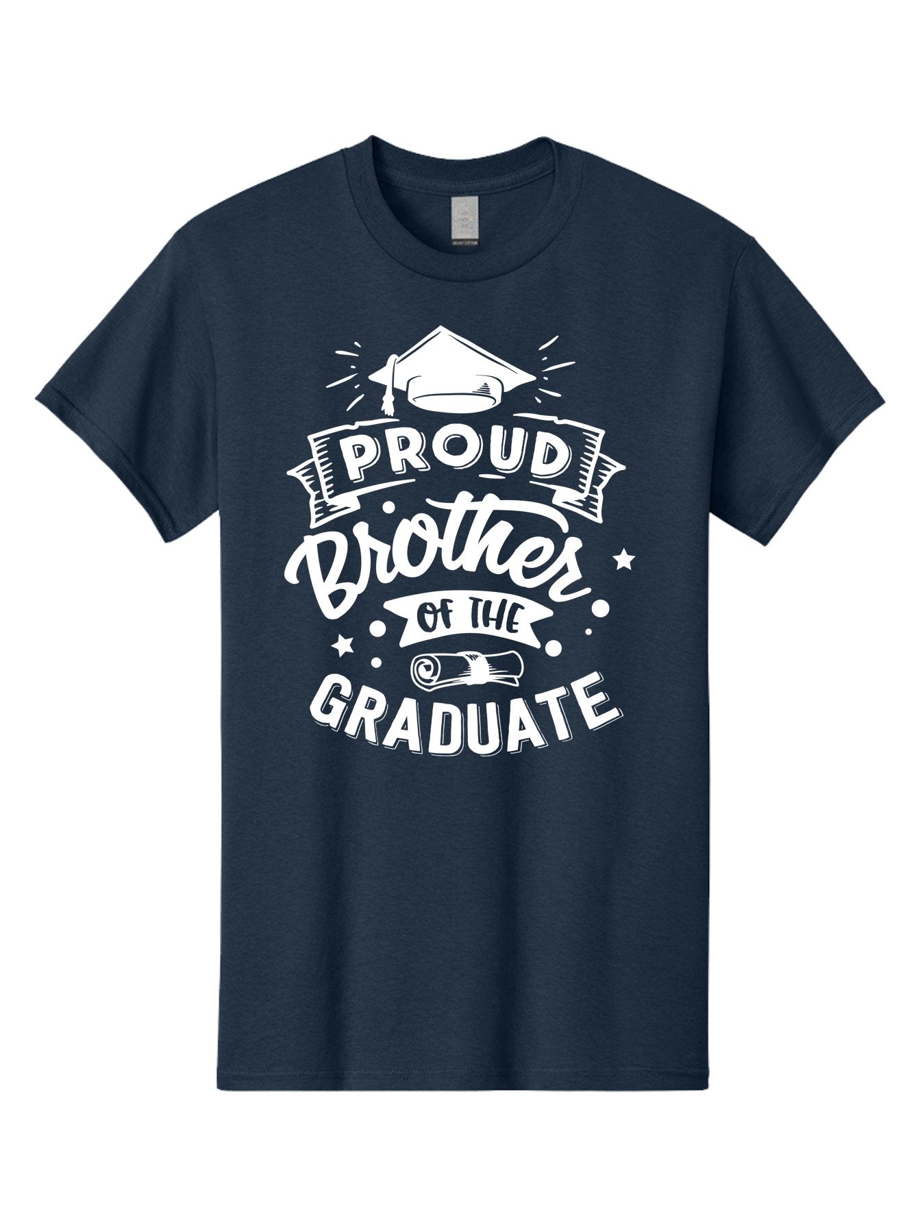 Proud Brother Of The Graduate - White Men'S Graphic Tee, 100% Cotton, Comfortable Casual Summer Wear, Machine Washable, Proud Brother, Graduate Design, Graduation Gift, Sibling Pride, Graduation Celebration, Family Achievement Aae591 9