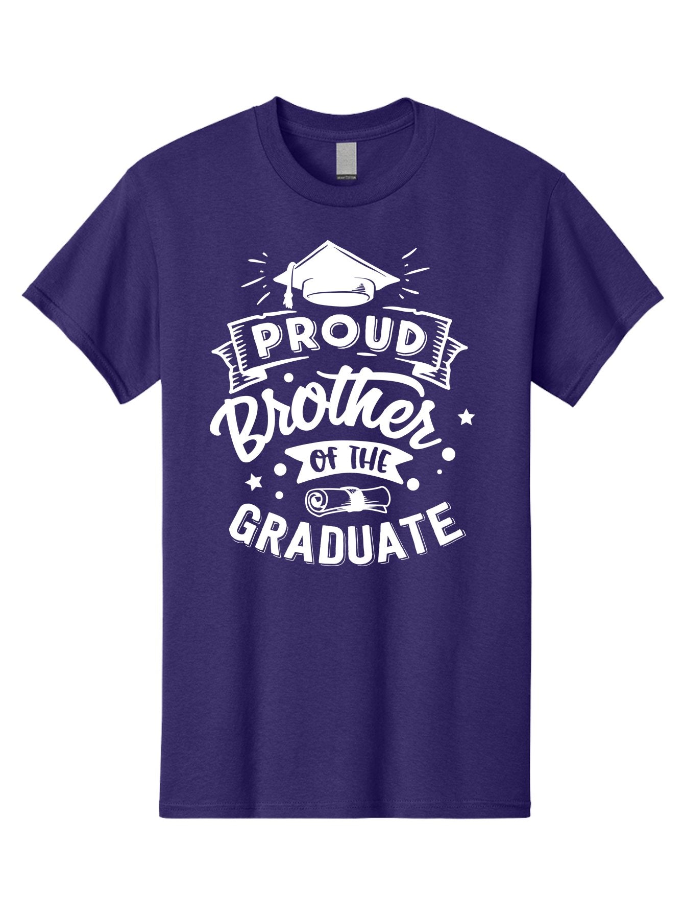 Proud Brother Of The Graduate - White Men'S Graphic Tee, 100% Cotton, Comfortable Casual Summer Wear, Machine Washable, Proud Brother, Graduate Design, Graduation Gift, Sibling Pride, Graduation Celebration, Family Achievement Aae591