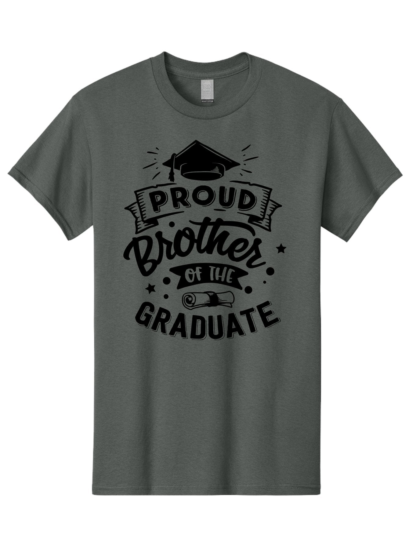 Proud Brother Of The Graduate Men'S Graphic Tee, 100% Cotton, Comfortable Casual Summer Wear, Machine Washable, Proud Brother, Graduate Design, Graduation Day, Proud Family, Sibling Love, Education Achievement, Graduate Sibling, Family Pride, Aae592 12