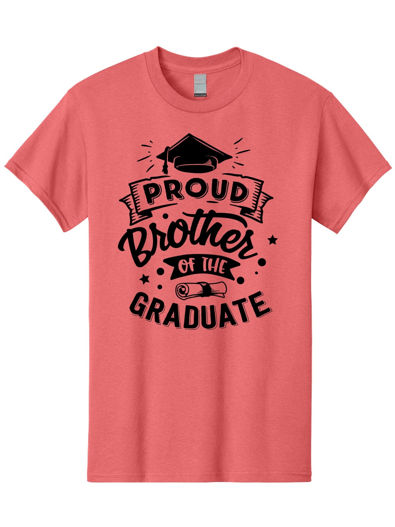 Proud Brother Of The Graduate Men'S Graphic Tee, 100% Cotton, Comfortable Casual Summer Wear, Machine Washable, Proud Brother, Graduate Design, Graduation Day, Proud Family, Sibling Love, Education Achievement, Graduate Sibling, Family Pride, Aae592 9