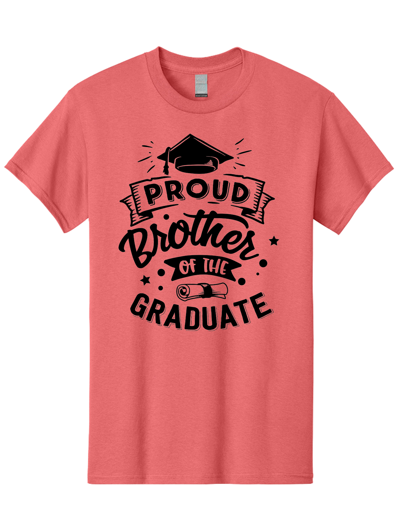 Proud Brother Of The Graduate Men'S Graphic Tee, 100% Cotton, Comfortable Casual Summer Wear, Machine Washable, Proud Brother, Graduate Design, Graduation Day, Proud Family, Sibling Love, Education Achievement, Graduate Sibling, Family Pride, Aae592 19