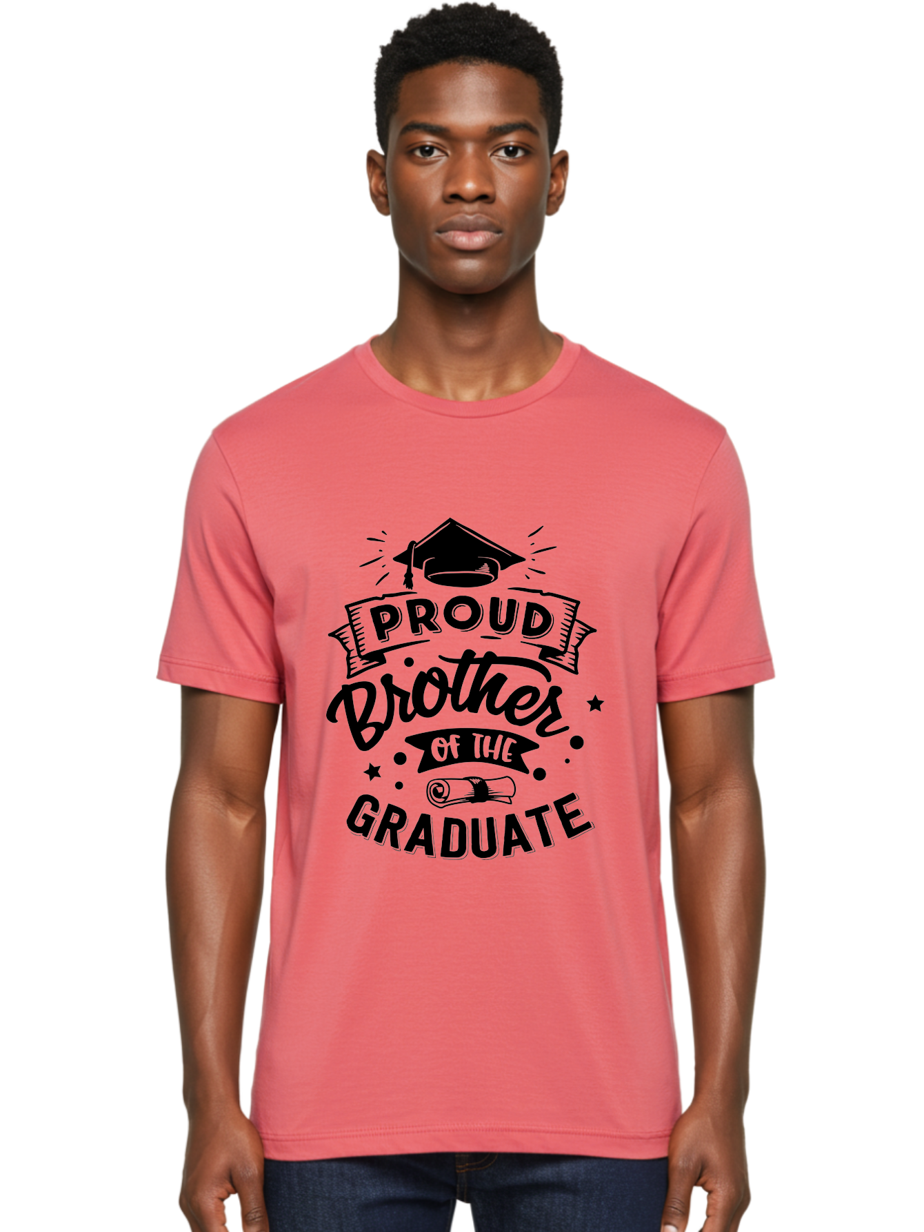 Proud Brother Of The Graduate Men'S Graphic Tee, 100% Cotton, Comfortable Casual Summer Wear, Machine Washable, Proud Brother, Graduate Design, Graduation Day, Proud Family, Sibling Love, Education Achievement, Graduate Sibling, Family Pride, Aae592 20