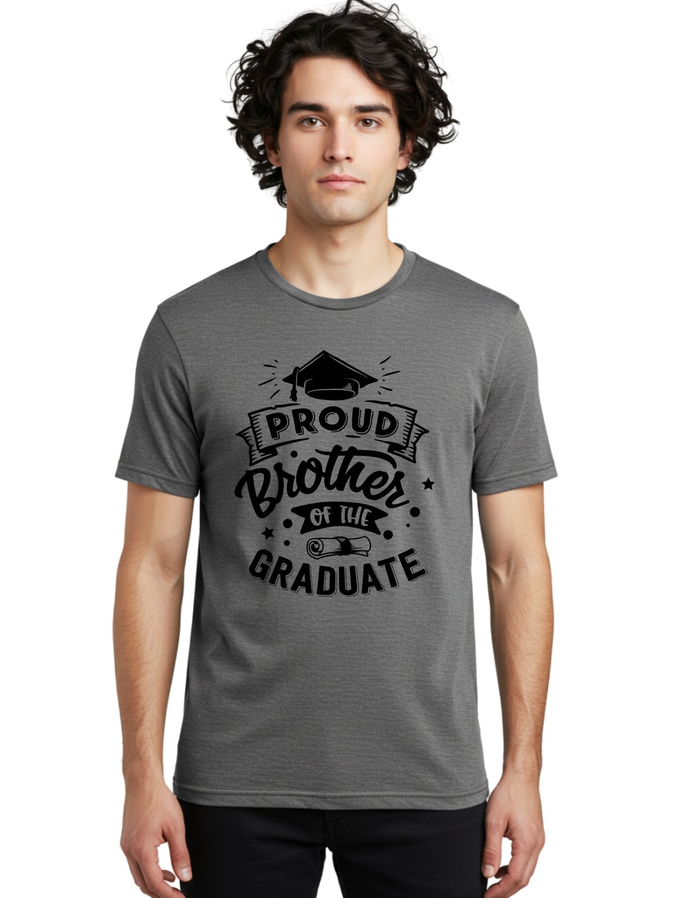 Proud Brother Of The Graduate Men'S Graphic Tee, 100% Cotton, Comfortable Casual Summer Wear, Machine Washable, Proud Brother, Graduate Design, Graduation Day, Proud Family, Sibling Love, Education Achievement, Graduate Sibling, Family Pride, Aae592 30