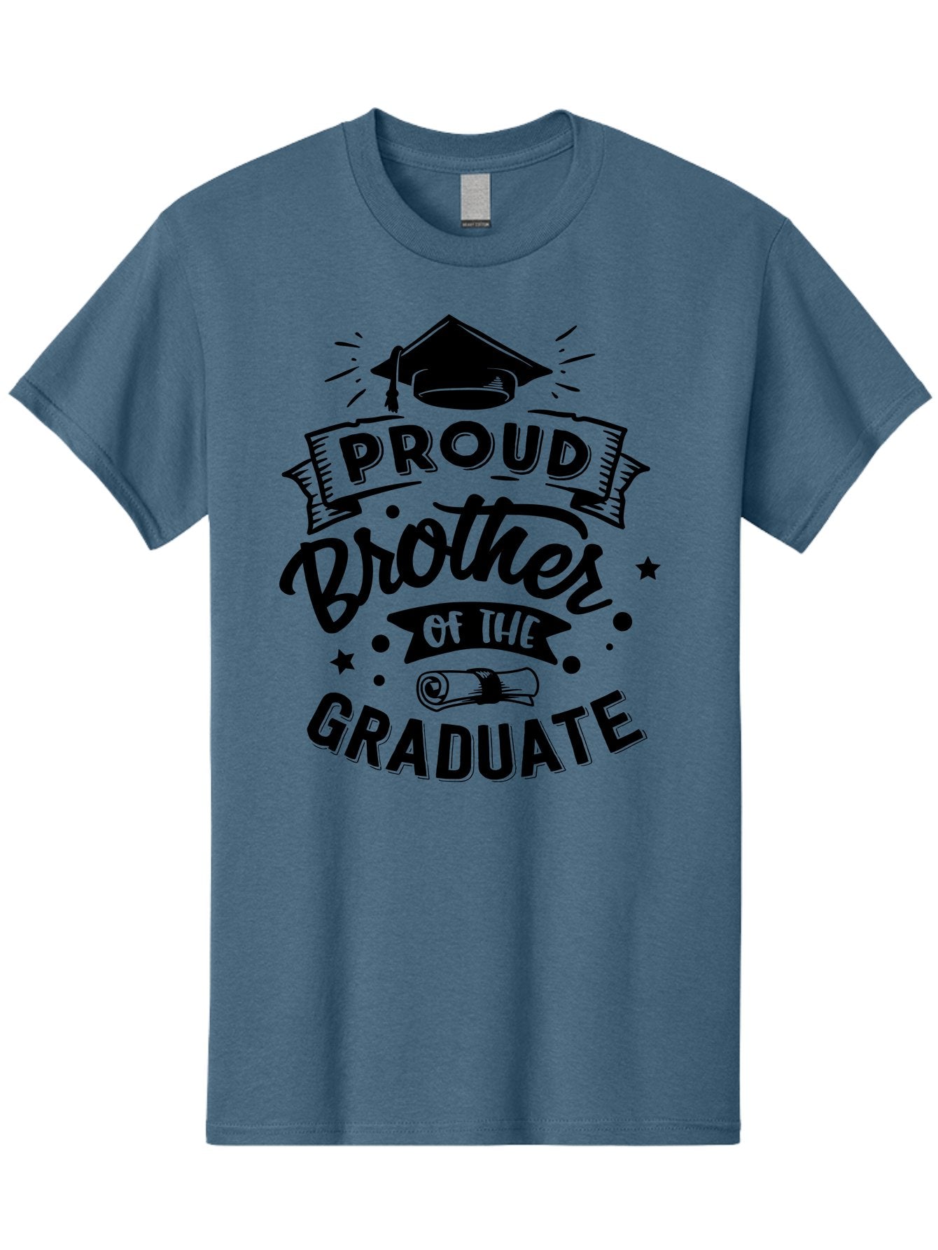 Proud Brother Of The Graduate Men'S Graphic Tee, 100% Cotton, Comfortable Casual Summer Wear, Machine Washable, Proud Brother, Graduate Design, Graduation Day, Proud Family, Sibling Love, Education Achievement, Graduate Sibling, Family Pride, Aae592 11