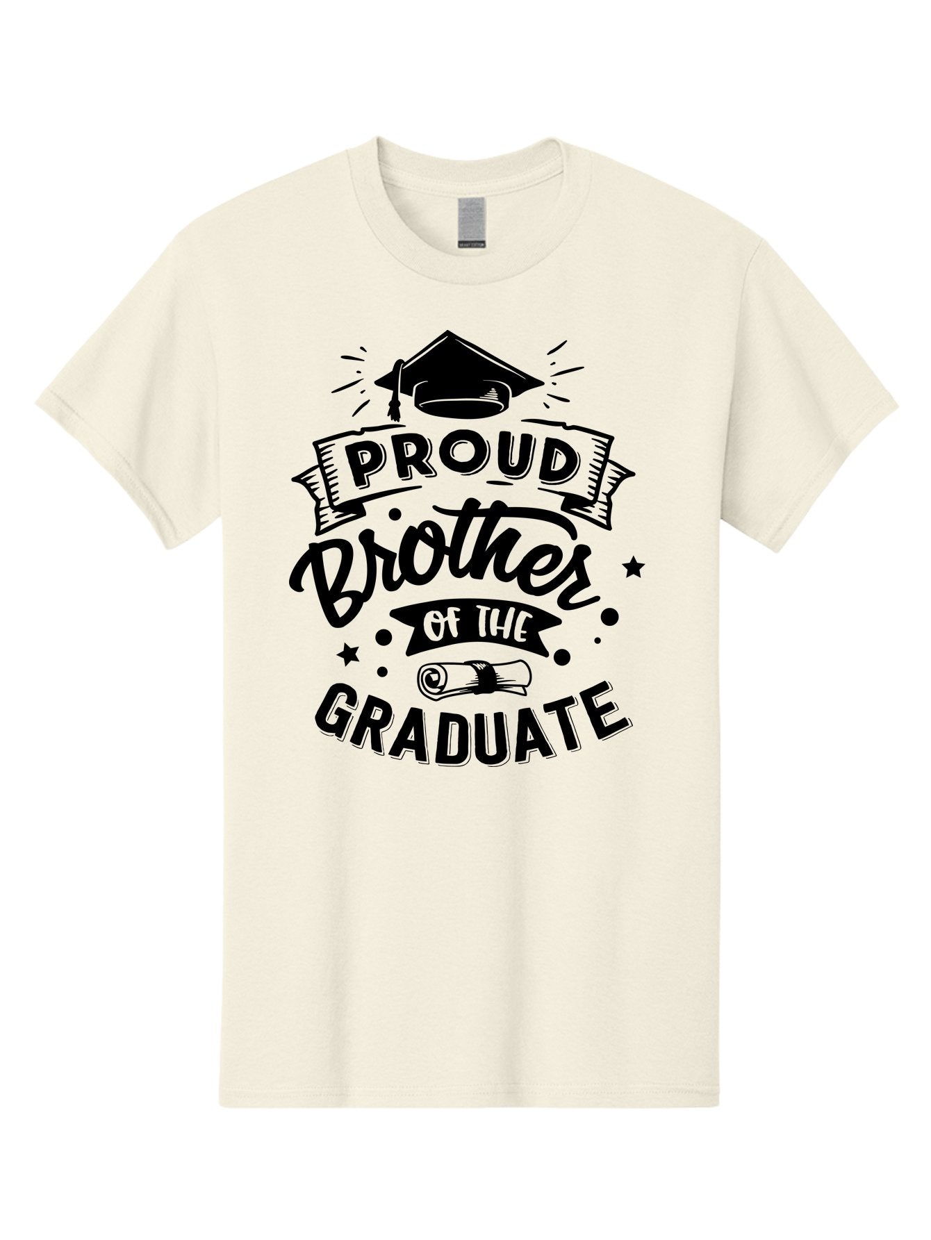 Proud Brother Of The Graduate Men'S Graphic Tee, 100% Cotton, Comfortable Casual Summer Wear, Machine Washable, Proud Brother, Graduate Design, Graduation Day, Proud Family, Sibling Love, Education Achievement, Graduate Sibling, Family Pride, Aae592 4