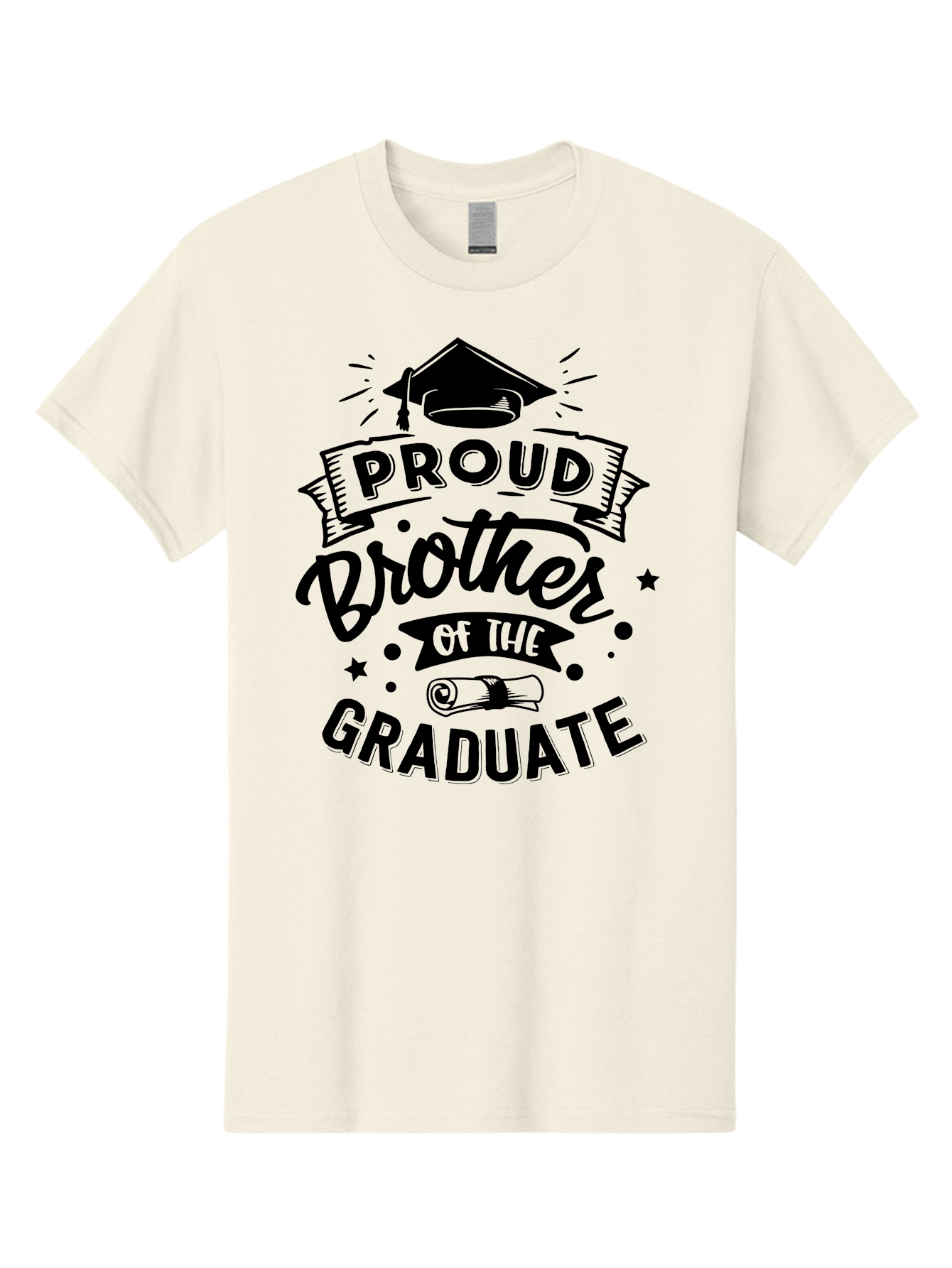 Proud Brother Of The Graduate Men'S Graphic Tee, 100% Cotton, Comfortable Casual Summer Wear, Machine Washable, Proud Brother, Graduate Design, Graduation Day, Proud Family, Sibling Love, Education Achievement, Graduate Sibling, Family Pride, Aae592 3