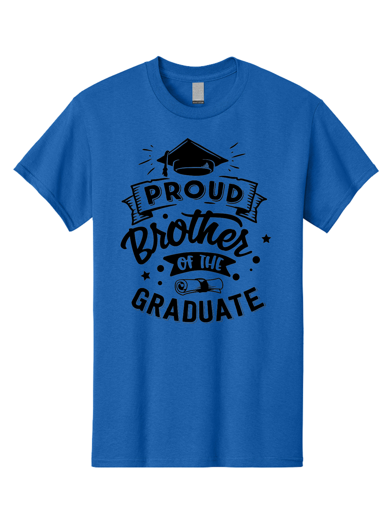 Proud Brother Of The Graduate Men'S Graphic Tee, 100% Cotton, Comfortable Casual Summer Wear, Machine Washable, Proud Brother, Graduate Design, Graduation Day, Proud Family, Sibling Love, Education Achievement, Graduate Sibling, Family Pride, Aae592 5