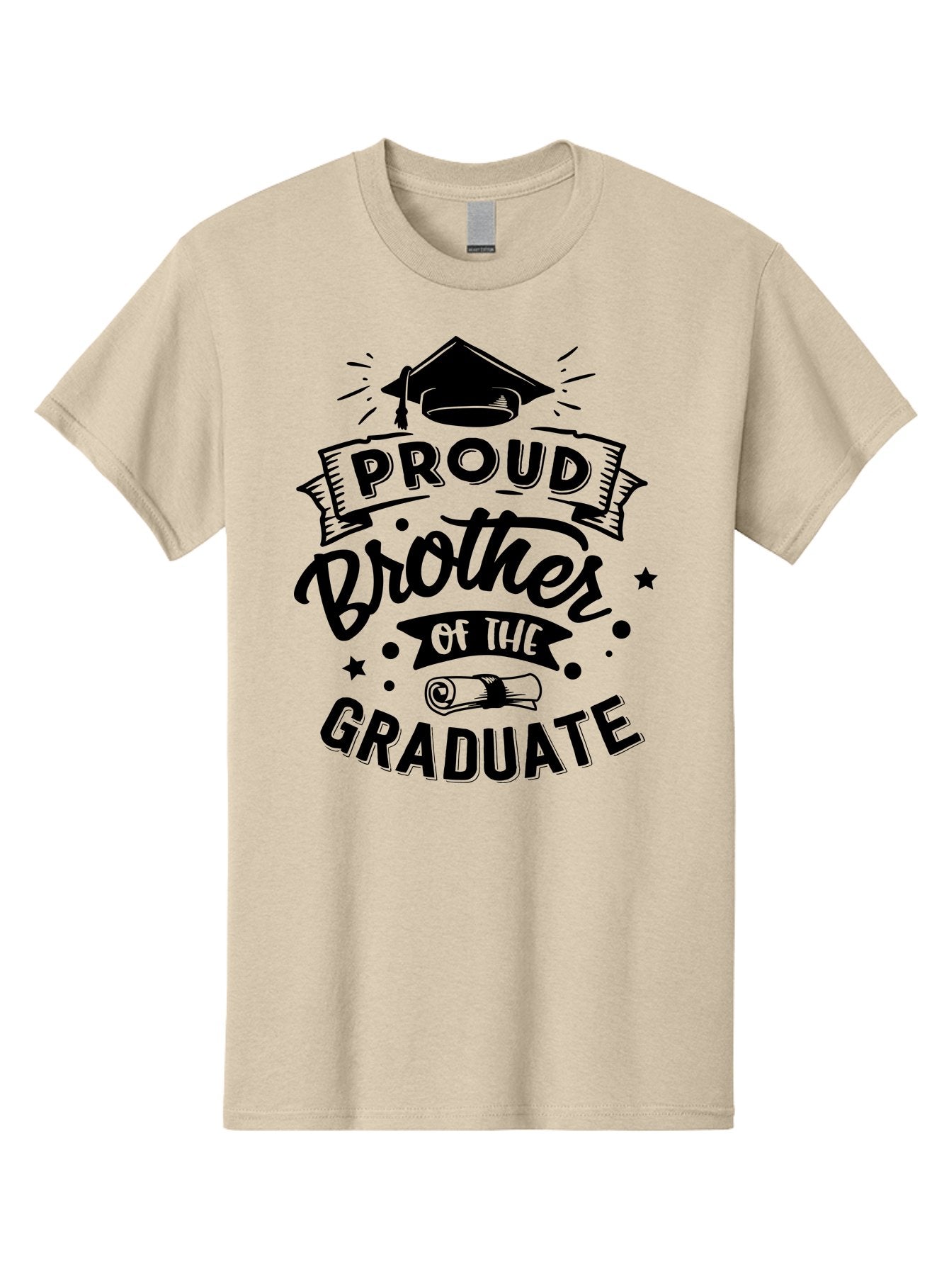 Proud Brother Of The Graduate Men'S Graphic Tee, 100% Cotton, Comfortable Casual Summer Wear, Machine Washable, Proud Brother, Graduate Design, Graduation Day, Proud Family, Sibling Love, Education Achievement, Graduate Sibling, Family Pride, Aae592 5