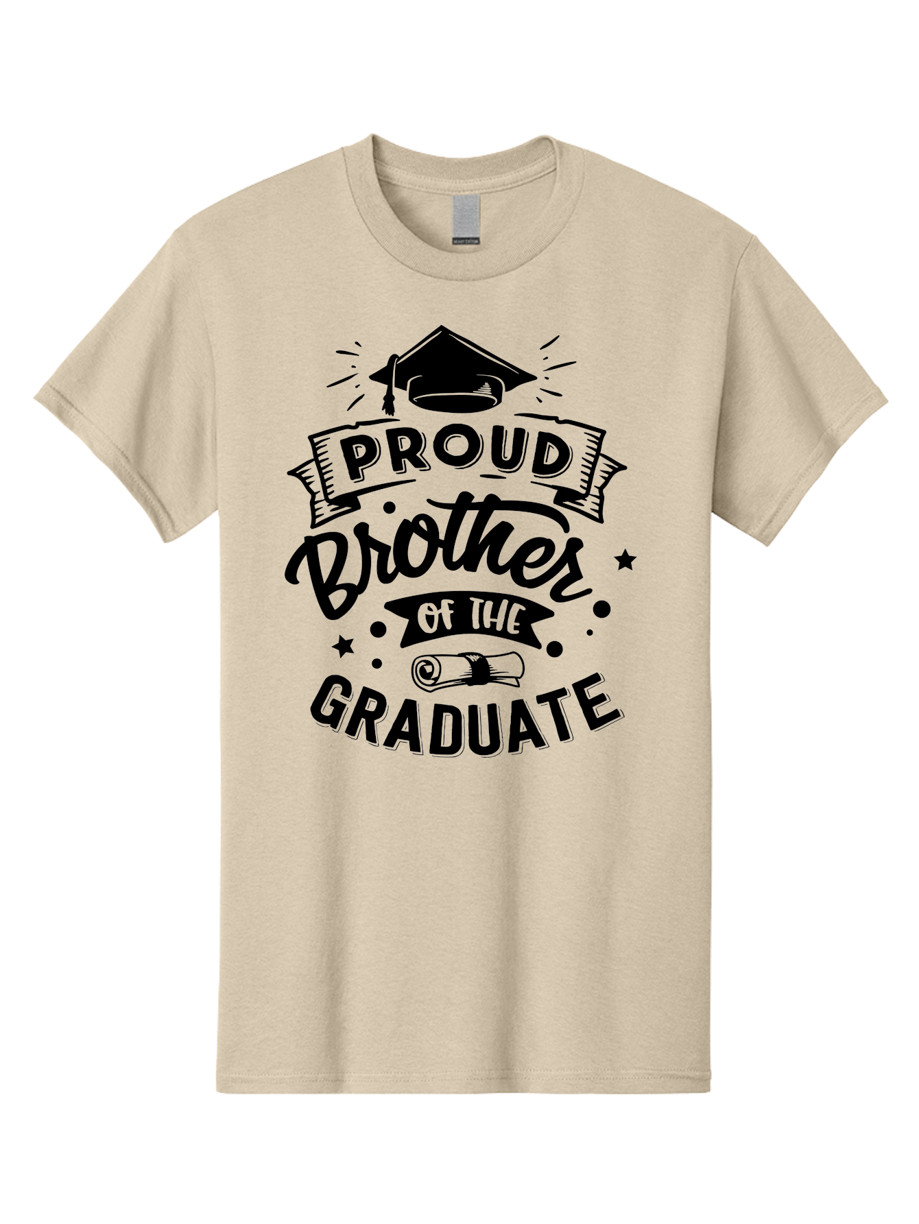 Proud Brother Of The Graduate Men'S Graphic Tee, 100% Cotton, Comfortable Casual Summer Wear, Machine Washable, Proud Brother, Graduate Design, Graduation Day, Proud Family, Sibling Love, Education Achievement, Graduate Sibling, Family Pride, Aae592
