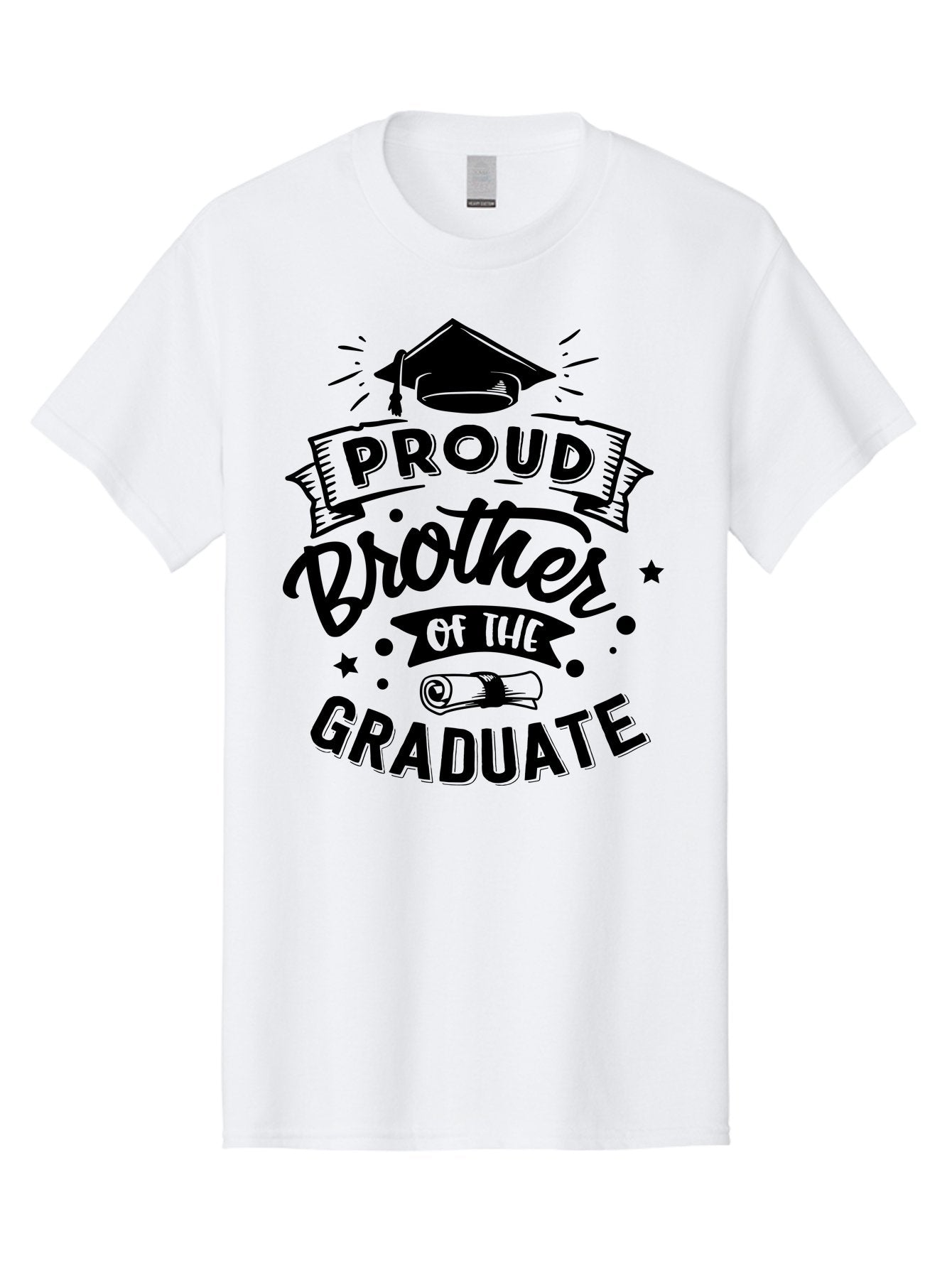 Proud Brother Of The Graduate Men'S Graphic Tee, 100% Cotton, Comfortable Casual Summer Wear, Machine Washable, Proud Brother, Graduate Design, Graduation Day, Proud Family, Sibling Love, Education Achievement, Graduate Sibling, Family Pride, Aae592 14