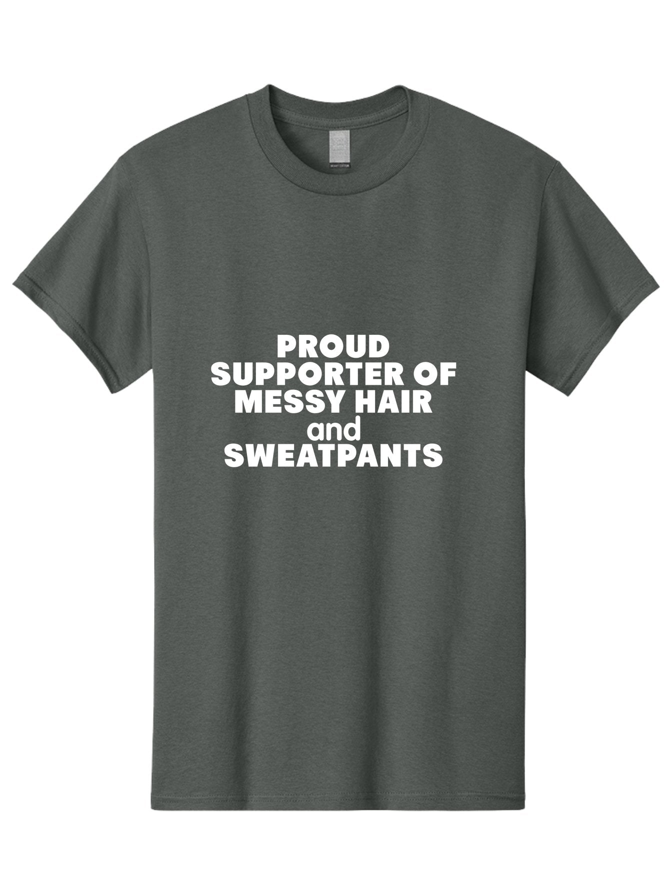 Proud Suportter Of Messy Men'S Graphic Tee, 100% Cotton, Comfortable Casual Summer Wear, Machine Washable, Messy Hair, Sweatpants, Casual Style, Relaxed Fashion, Comfort Clothing, Laid-Back Lifestyle, Humorous Expression, Confidence, Aae593 10