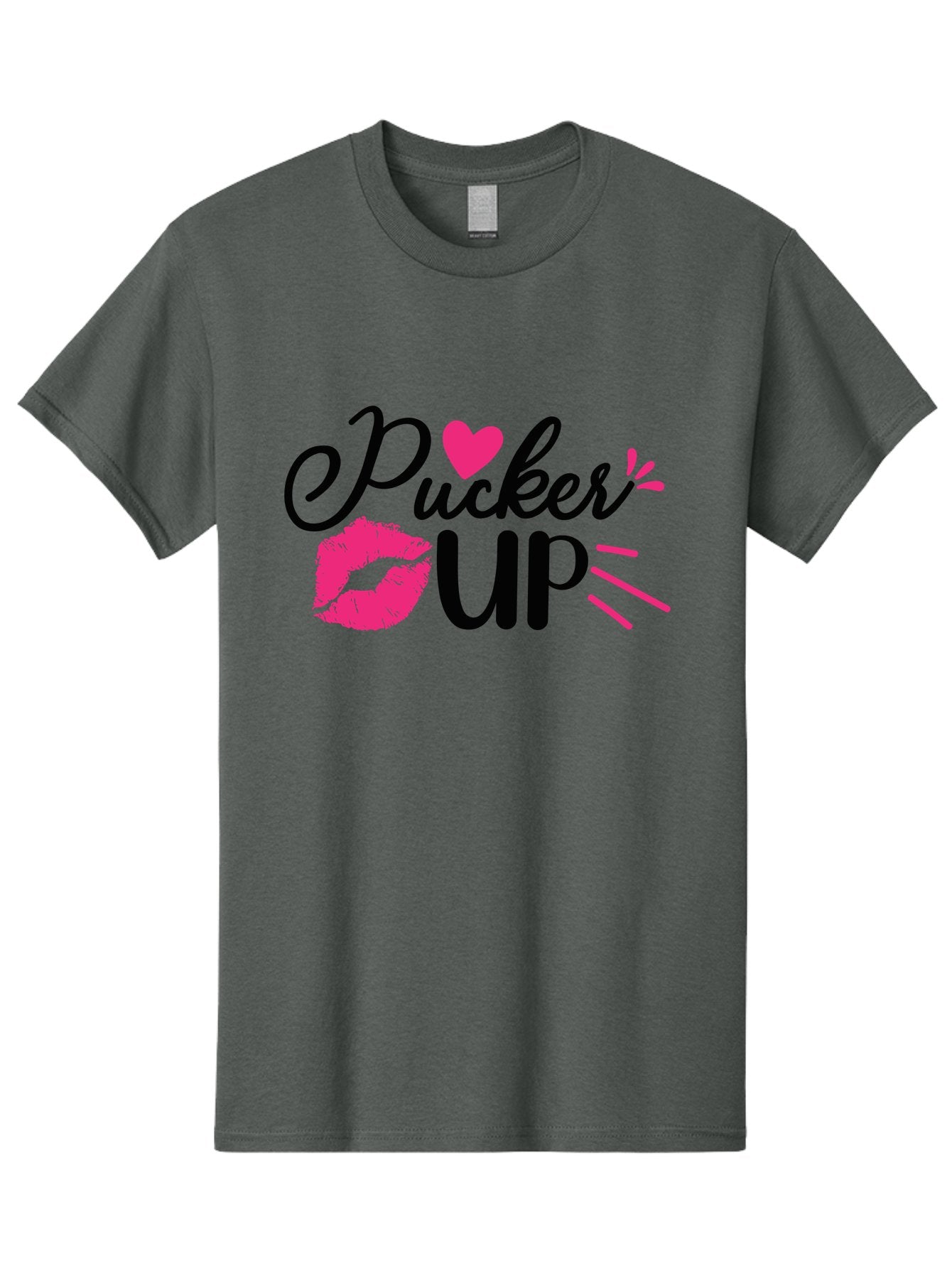 Pucker Up Men'S Graphic Tee, 100% Cotton, Comfortable Casual Summer Wear, Machine Washable, Pucker Up, Kiss Lips, Lipstick Kiss, Heart Shape, Love Symbol, Romantic Gesture, Playful Phrase, Bold Typography Aae596 12