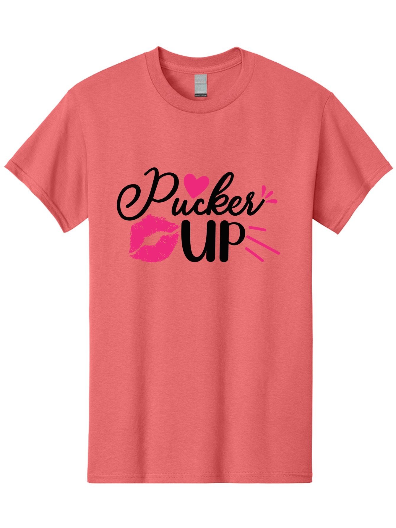 Pucker Up Men'S Graphic Tee, 100% Cotton, Comfortable Casual Summer Wear, Machine Washable, Pucker Up, Kiss Lips, Lipstick Kiss, Heart Shape, Love Symbol, Romantic Gesture, Playful Phrase, Bold Typography Aae596 11
