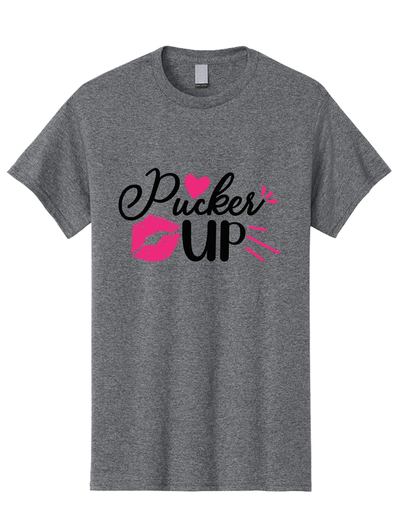 Pucker Up Men'S Graphic Tee, 100% Cotton, Comfortable Casual Summer Wear, Machine Washable, Pucker Up, Kiss Lips, Lipstick Kiss, Heart Shape, Love Symbol, Romantic Gesture, Playful Phrase, Bold Typography Aae596 6