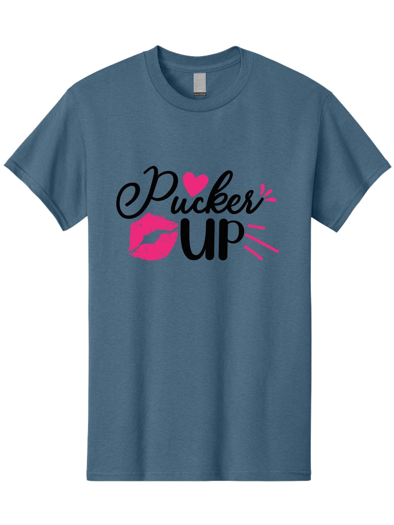 Pucker Up Men'S Graphic Tee, 100% Cotton, Comfortable Casual Summer Wear, Machine Washable, Pucker Up, Kiss Lips, Lipstick Kiss, Heart Shape, Love Symbol, Romantic Gesture, Playful Phrase, Bold Typography Aae596 14