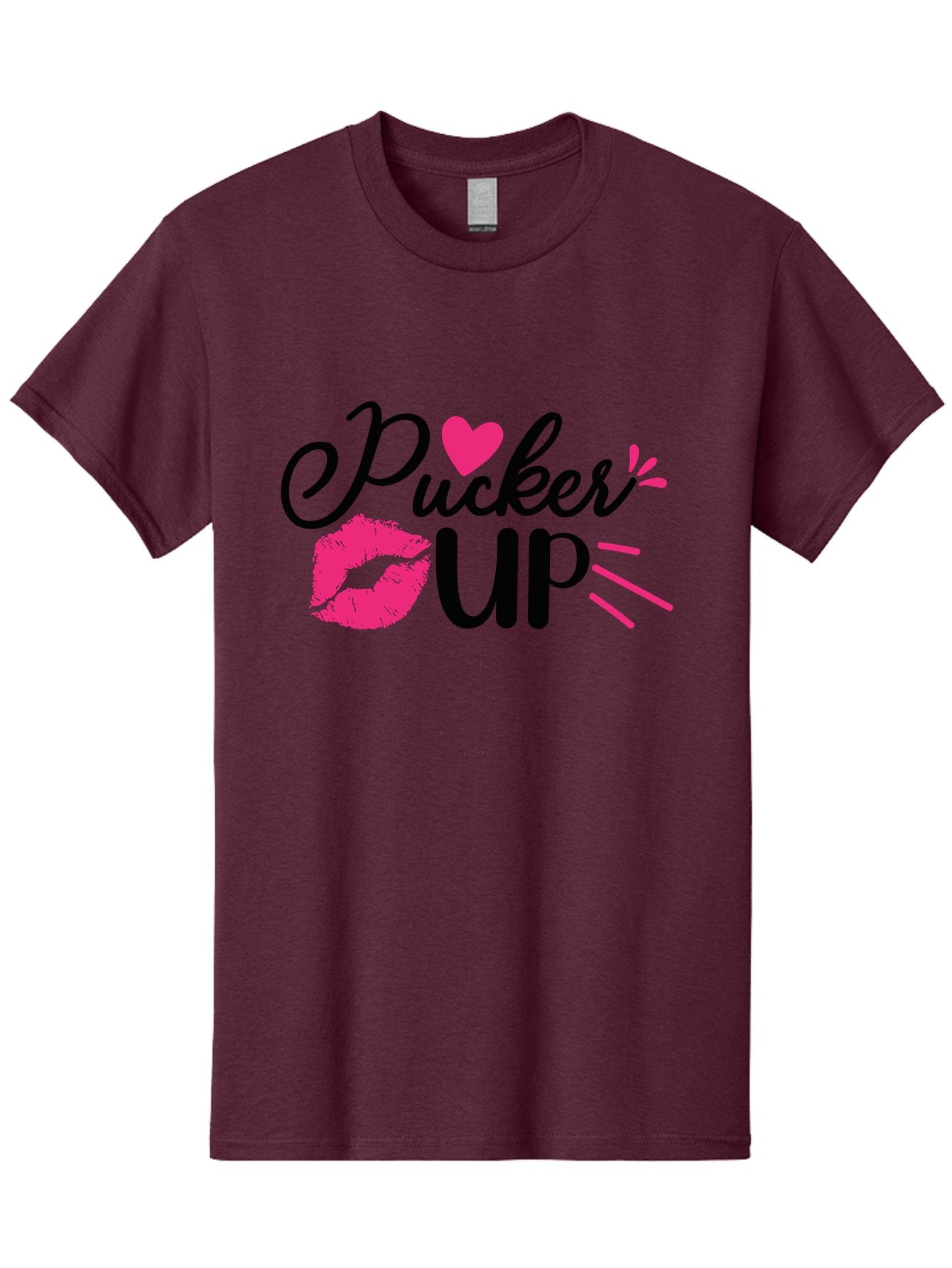 Pucker Up Men'S Graphic Tee, 100% Cotton, Comfortable Casual Summer Wear, Machine Washable, Pucker Up, Kiss Lips, Lipstick Kiss, Heart Shape, Love Symbol, Romantic Gesture, Playful Phrase, Bold Typography Aae596 8
