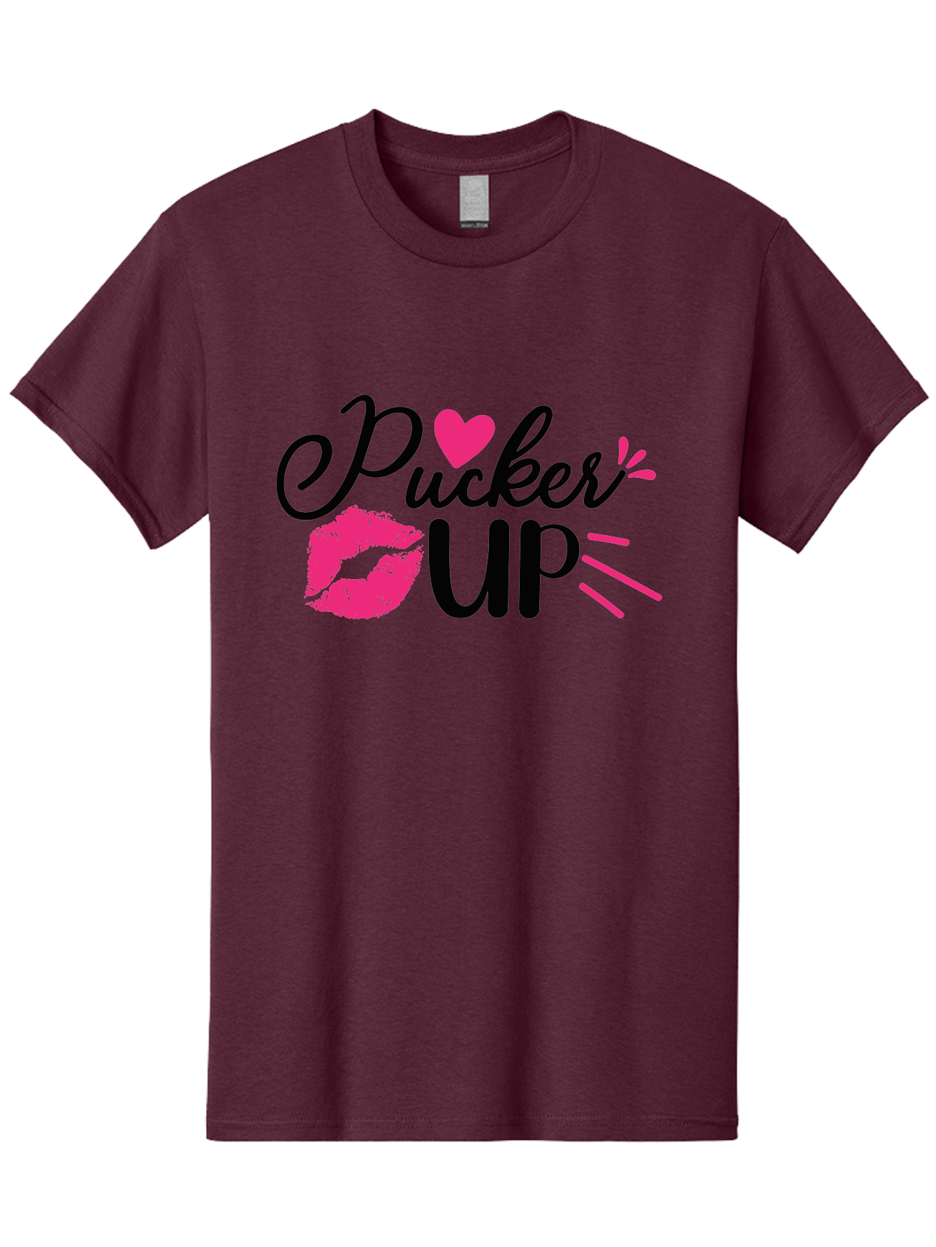 Pucker Up Men'S Graphic Tee, 100% Cotton, Comfortable Casual Summer Wear, Machine Washable, Pucker Up, Kiss Lips, Lipstick Kiss, Heart Shape, Love Symbol, Romantic Gesture, Playful Phrase, Bold Typography Aae596 19