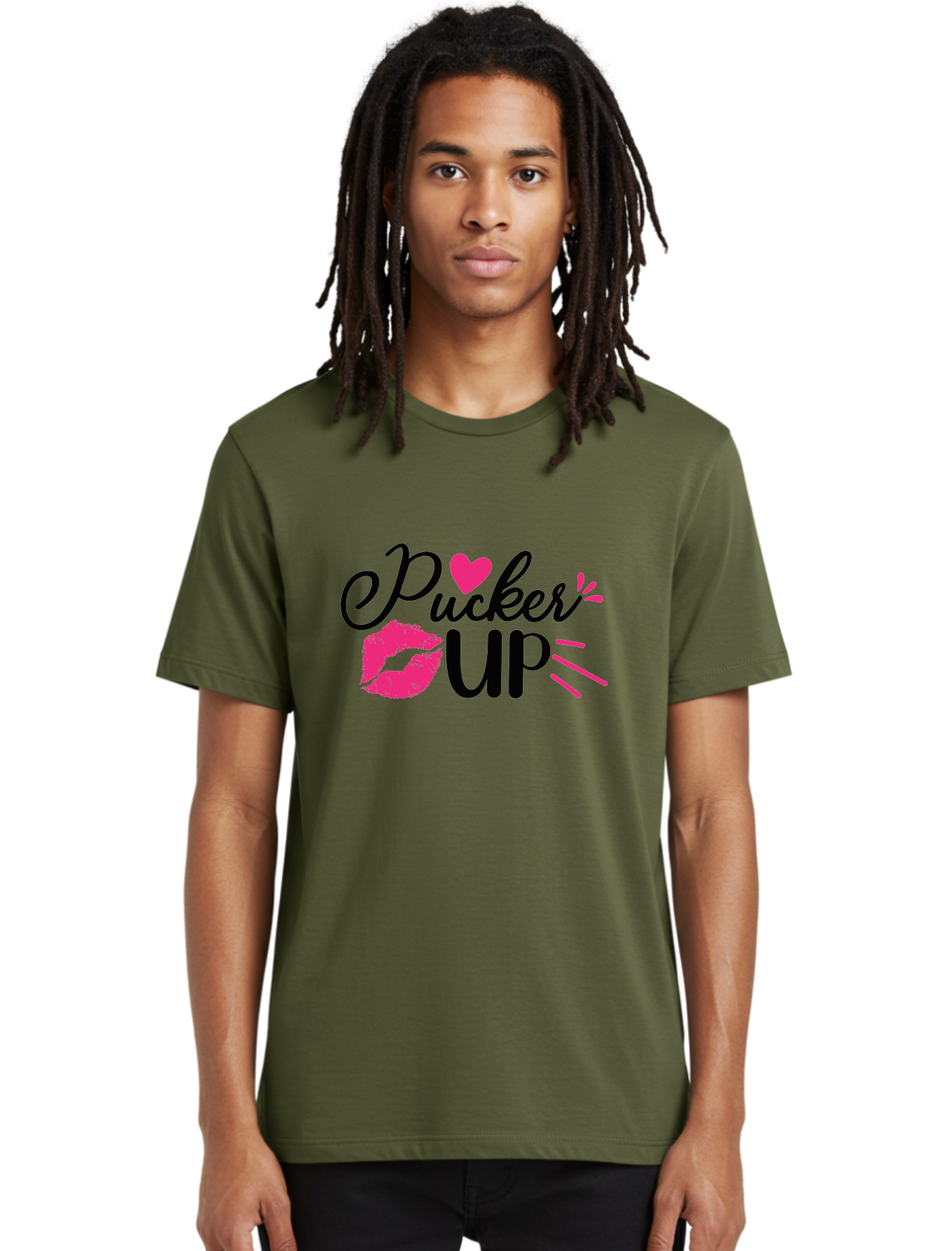 Pucker Up Men'S Graphic Tee, 100% Cotton, Comfortable Casual Summer Wear, Machine Washable, Pucker Up, Kiss Lips, Lipstick Kiss, Heart Shape, Love Symbol, Romantic Gesture, Playful Phrase, Bold Typography Aae596 16