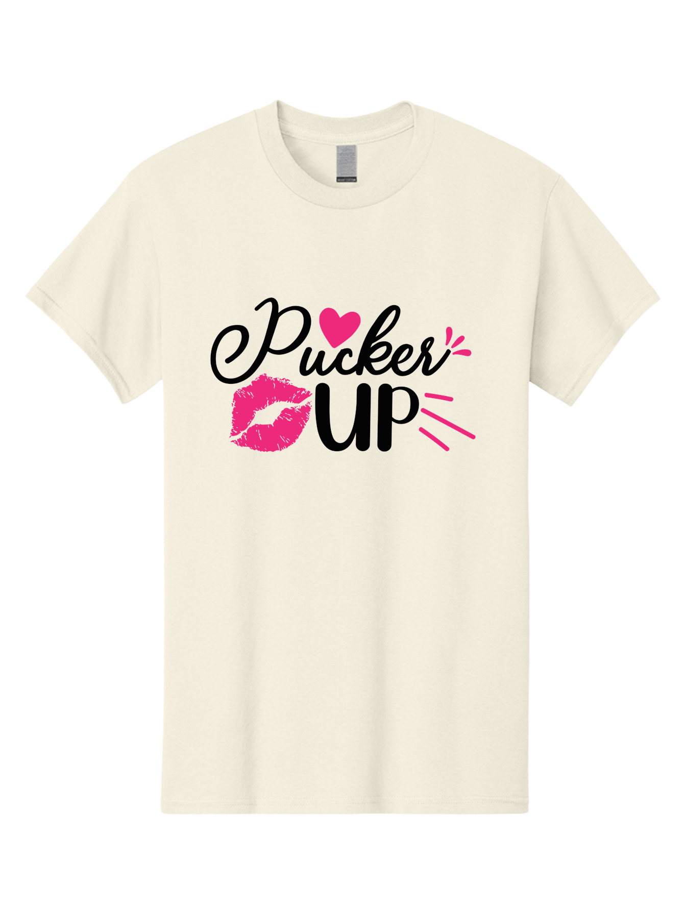 Pucker Up Men'S Graphic Tee, 100% Cotton, Comfortable Casual Summer Wear, Machine Washable, Pucker Up, Kiss Lips, Lipstick Kiss, Heart Shape, Love Symbol, Romantic Gesture, Playful Phrase, Bold Typography Aae596 5