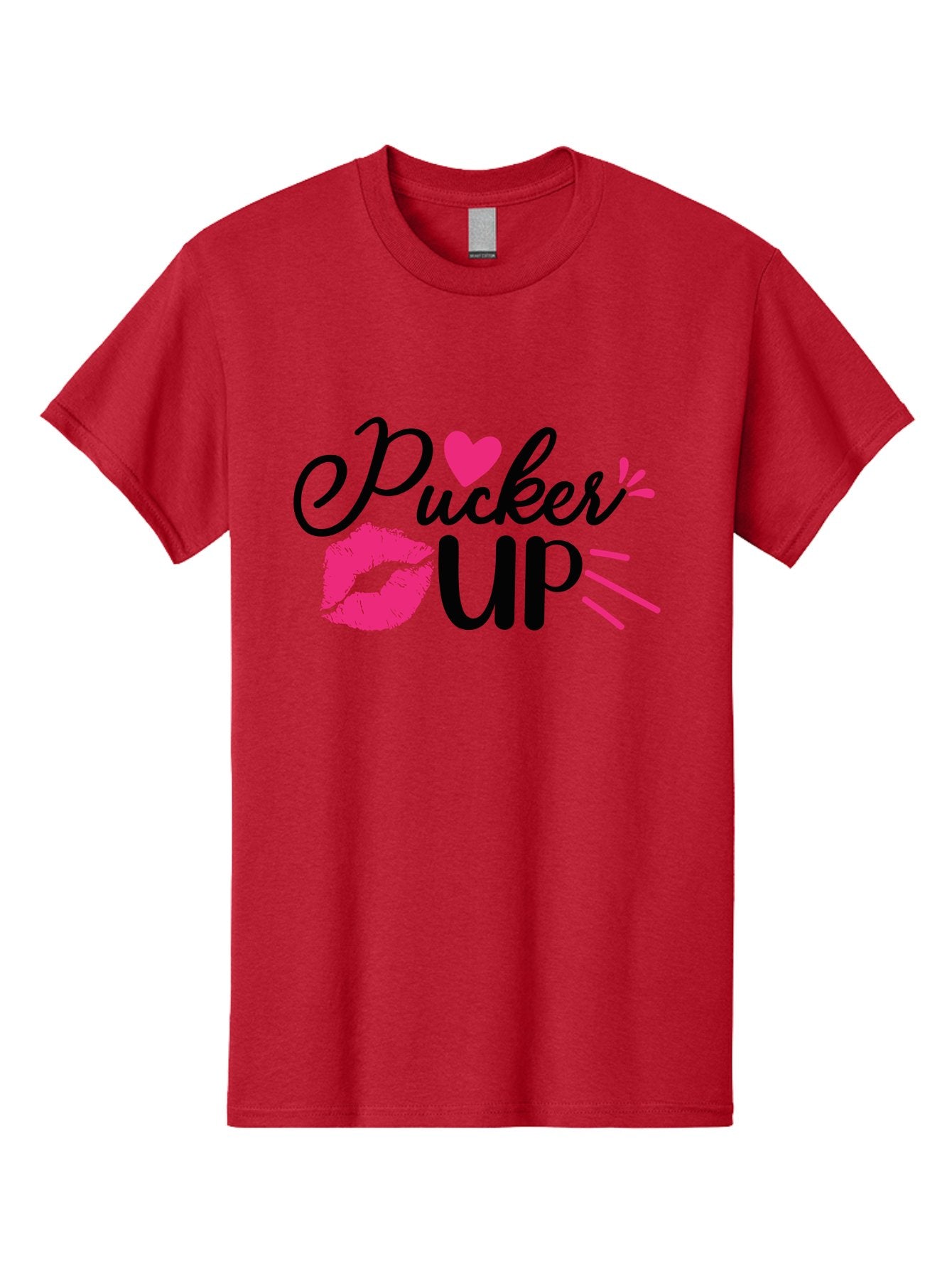 Pucker Up Men'S Graphic Tee, 100% Cotton, Comfortable Casual Summer Wear, Machine Washable, Pucker Up, Kiss Lips, Lipstick Kiss, Heart Shape, Love Symbol, Romantic Gesture, Playful Phrase, Bold Typography Aae596 13