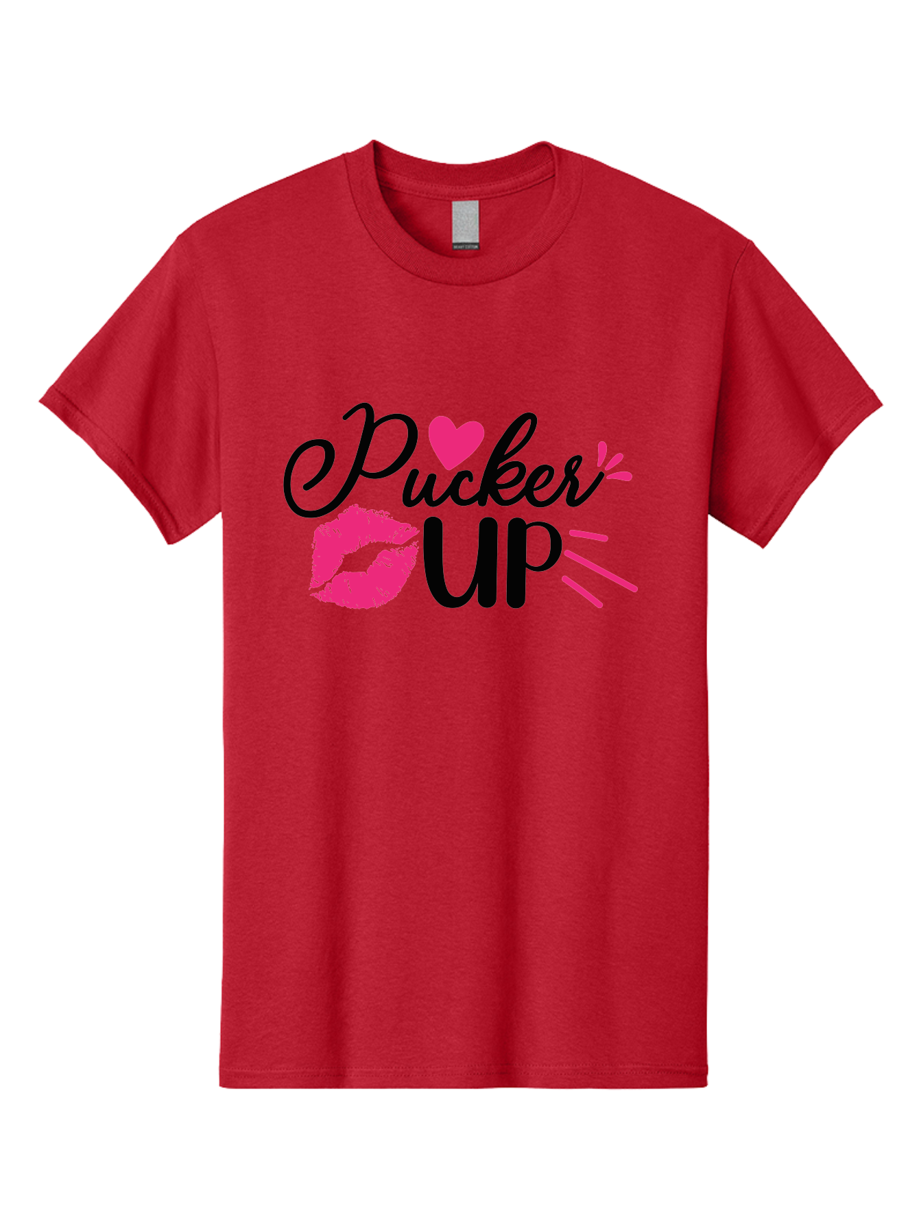 Pucker Up Men'S Graphic Tee, 100% Cotton, Comfortable Casual Summer Wear, Machine Washable, Pucker Up, Kiss Lips, Lipstick Kiss, Heart Shape, Love Symbol, Romantic Gesture, Playful Phrase, Bold Typography Aae596 9