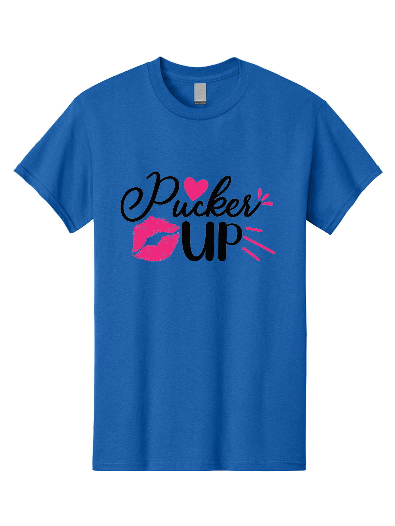 Pucker Up Men'S Graphic Tee, 100% Cotton, Comfortable Casual Summer Wear, Machine Washable, Pucker Up, Kiss Lips, Lipstick Kiss, Heart Shape, Love Symbol, Romantic Gesture, Playful Phrase, Bold Typography Aae596 3