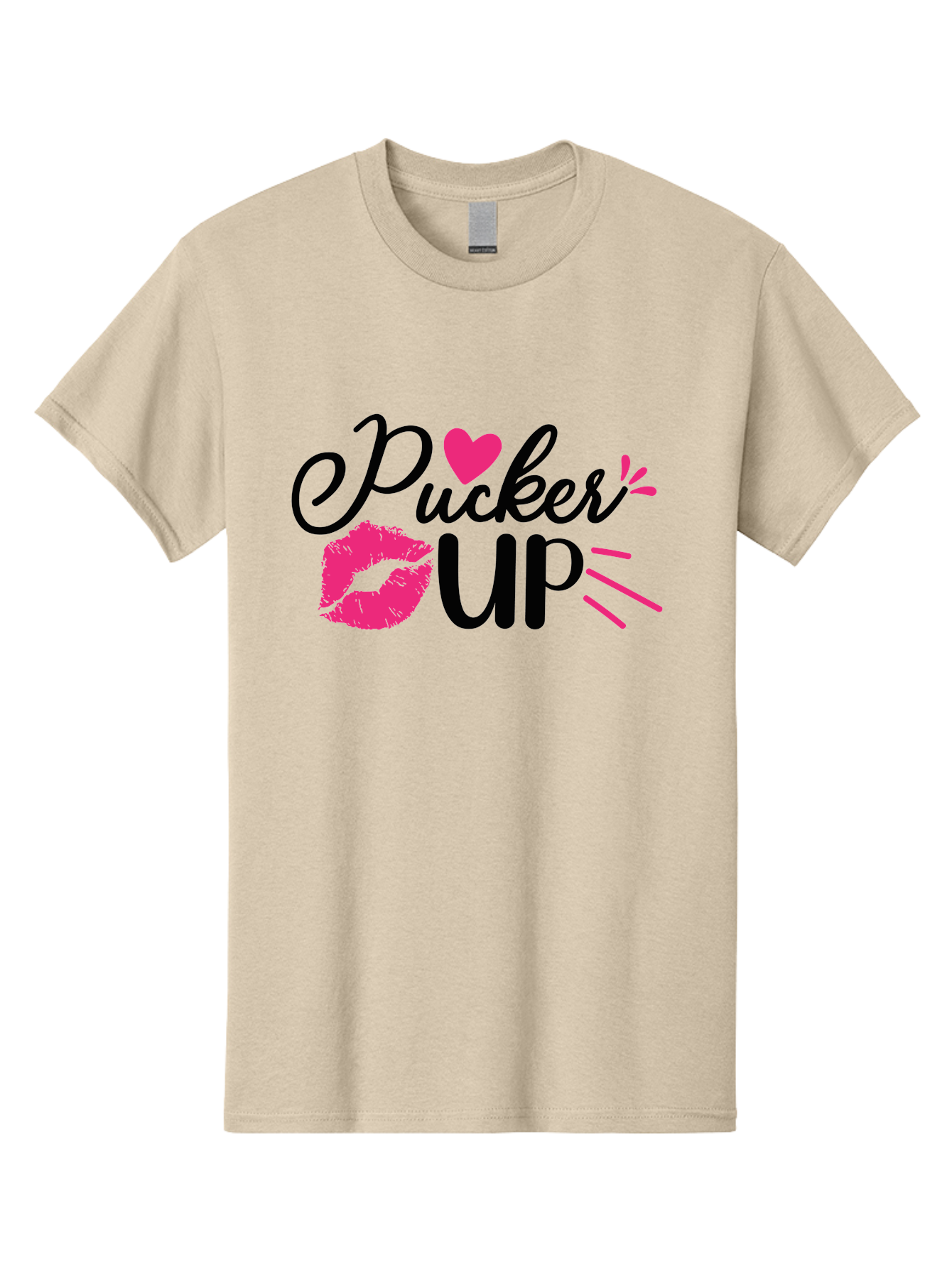 Pucker Up Men'S Graphic Tee, 100% Cotton, Comfortable Casual Summer Wear, Machine Washable, Pucker Up, Kiss Lips, Lipstick Kiss, Heart Shape, Love Symbol, Romantic Gesture, Playful Phrase, Bold Typography Aae596 21