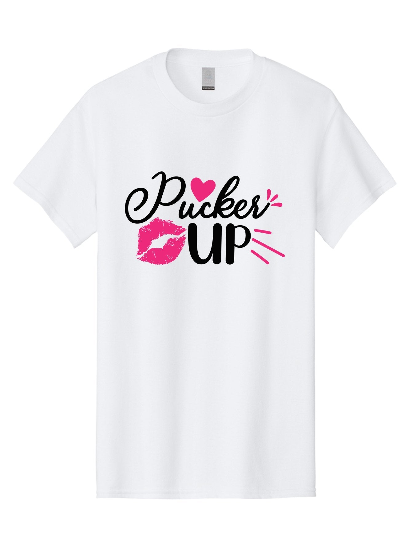 Pucker Up Men'S Graphic Tee, 100% Cotton, Comfortable Casual Summer Wear, Machine Washable, Pucker Up, Kiss Lips, Lipstick Kiss, Heart Shape, Love Symbol, Romantic Gesture, Playful Phrase, Bold Typography Aae596 10