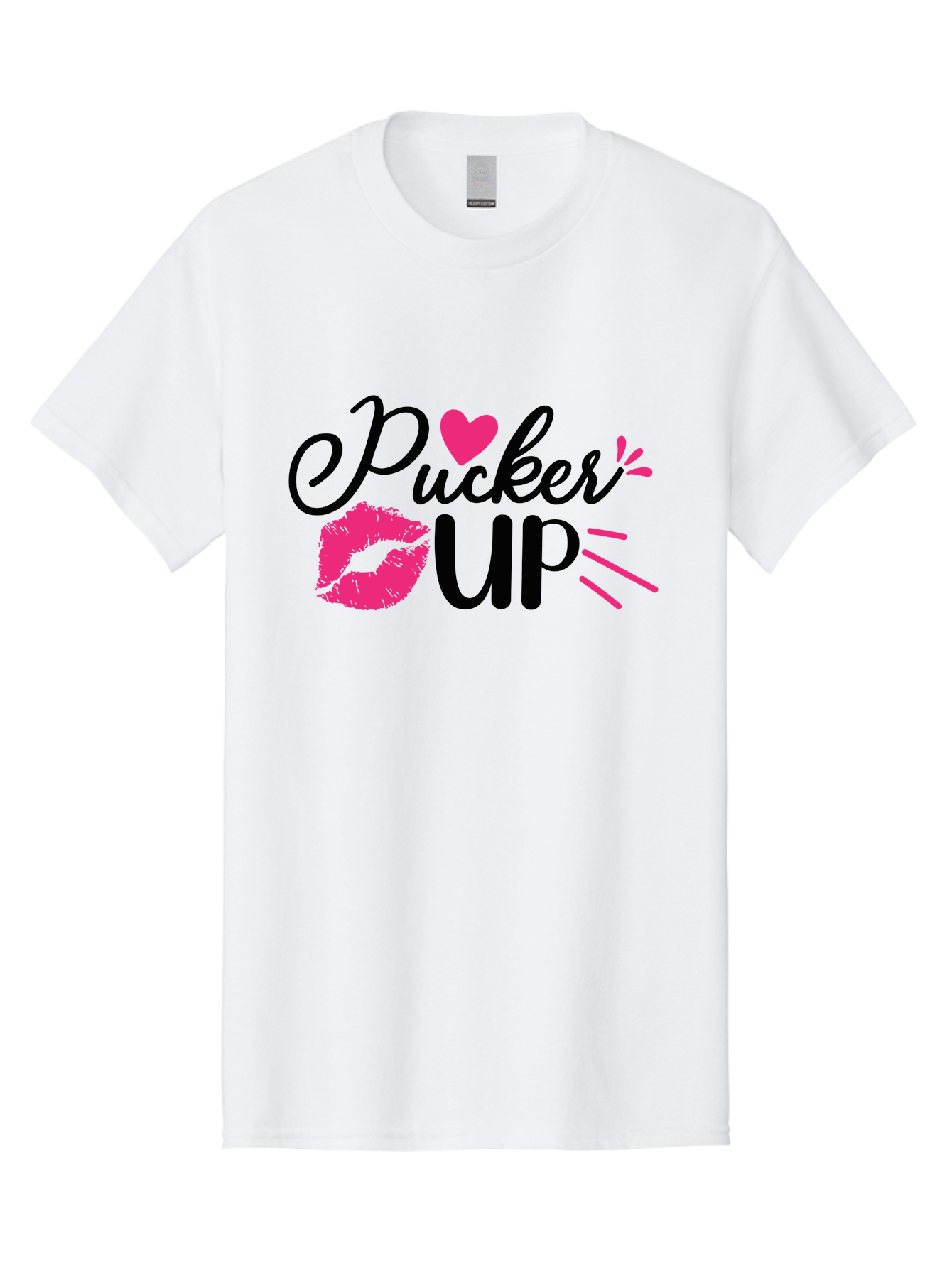 Pucker Up Men'S Graphic Tee, 100% Cotton, Comfortable Casual Summer Wear, Machine Washable, Pucker Up, Kiss Lips, Lipstick Kiss, Heart Shape, Love Symbol, Romantic Gesture, Playful Phrase, Bold Typography Aae596 23