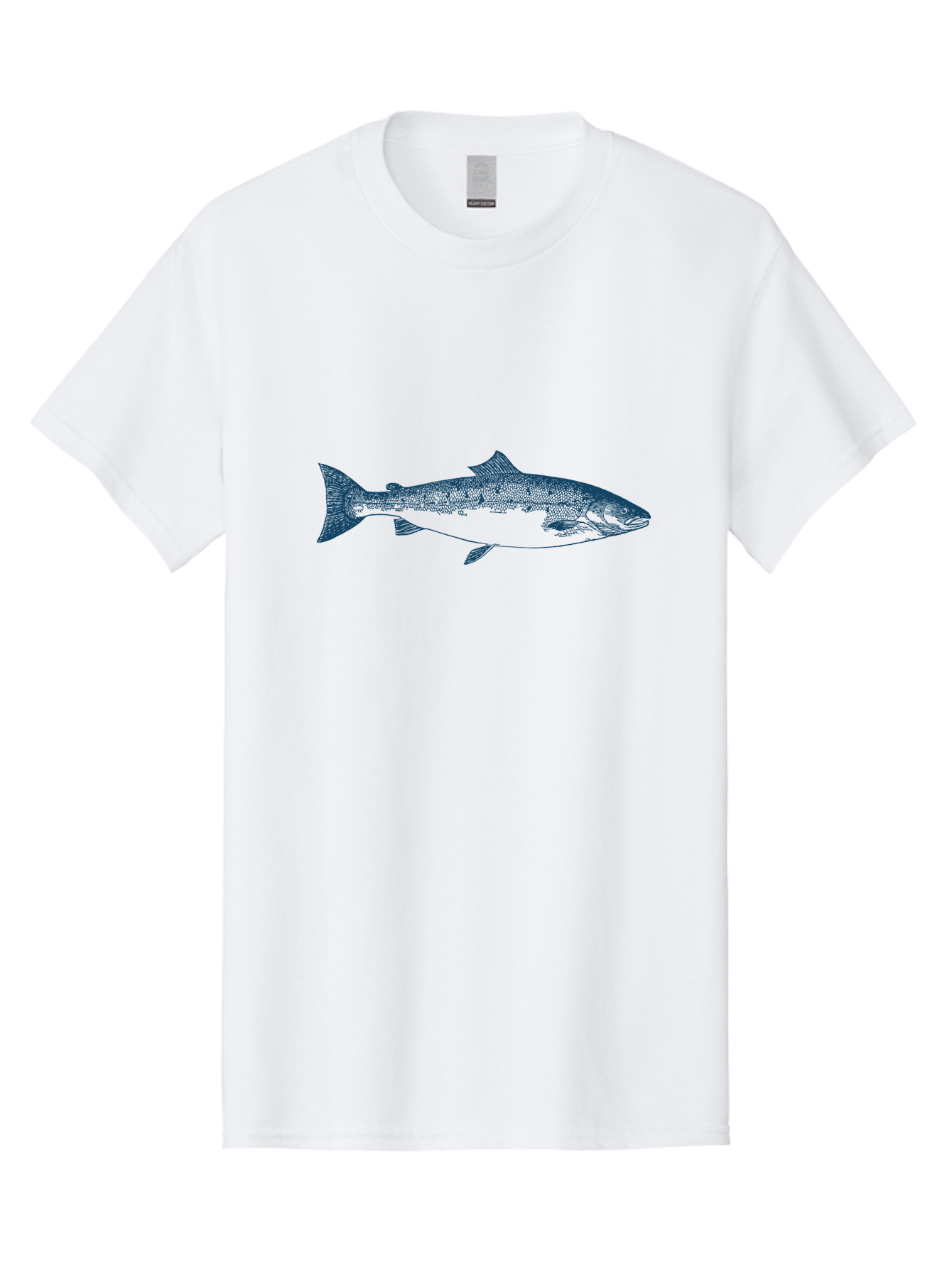 Pulsewater Fish Men'S Graphic Tee, 100% Cotton, Comfortable Casual Summer Wear, Machine Washable, Salmon Fish, Aquatic Life, Blue Illustration, Fishing Theme, Marine Life, Water Creature, Ocean Animal, Fish Design, Wildlife Art Aae597 9