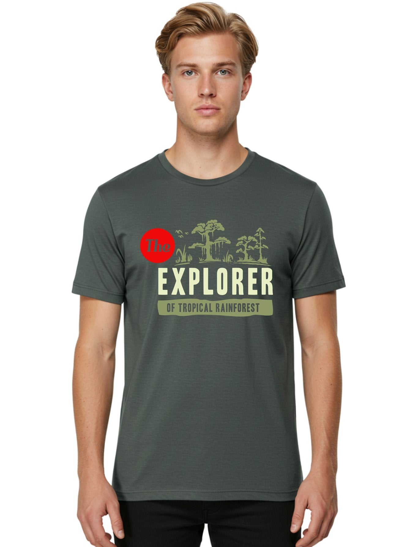 Rainforest Explorer Men'S Graphic Tee, 100% Cotton, Comfortable Casual Summer Wear, Machine Washable, Explorer, Tropical Rainforest, Expedition, Adventure Travel, Wilderness Exploration, Jungle Trek, Exotic Destinations, Eco-Tourism, Aae604 29