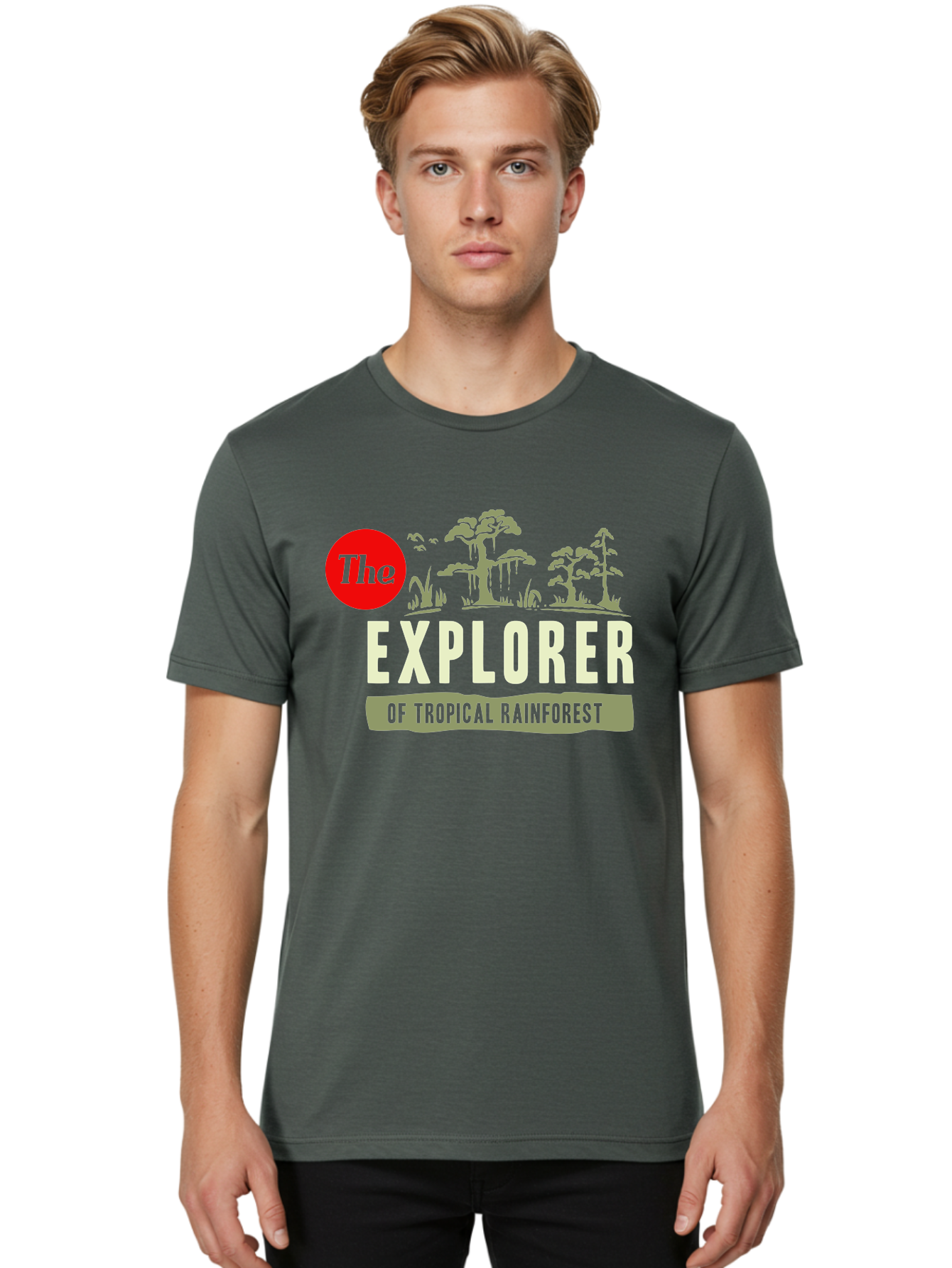 Rainforest Explorer Men'S Graphic Tee, 100% Cotton, Comfortable Casual Summer Wear, Machine Washable, Explorer, Tropical Rainforest, Expedition, Adventure Travel, Wilderness Exploration, Jungle Trek, Exotic Destinations, Eco-Tourism, Aae604 4