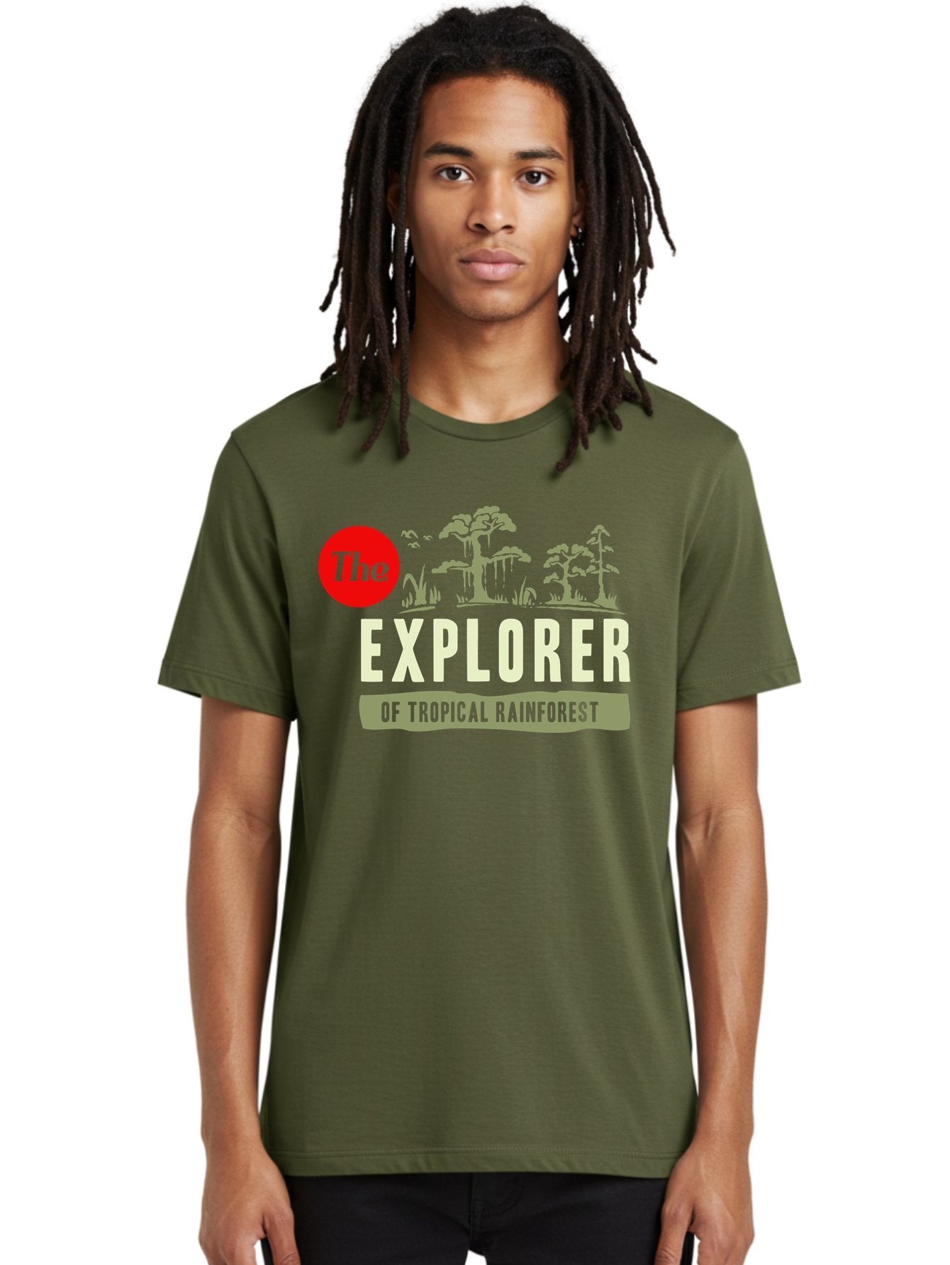 Rainforest Explorer Men'S Graphic Tee, 100% Cotton, Comfortable Casual Summer Wear, Machine Washable, Explorer, Tropical Rainforest, Expedition, Adventure Travel, Wilderness Exploration, Jungle Trek, Exotic Destinations, Eco-Tourism, Aae604 23