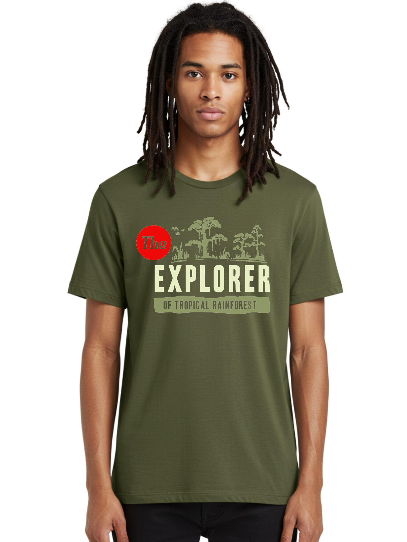 Rainforest Explorer Men'S Graphic Tee, 100% Cotton, Comfortable Casual Summer Wear, Machine Washable, Explorer, Tropical Rainforest, Expedition, Adventure Travel, Wilderness Exploration, Jungle Trek, Exotic Destinations, Eco-Tourism, Aae604 24