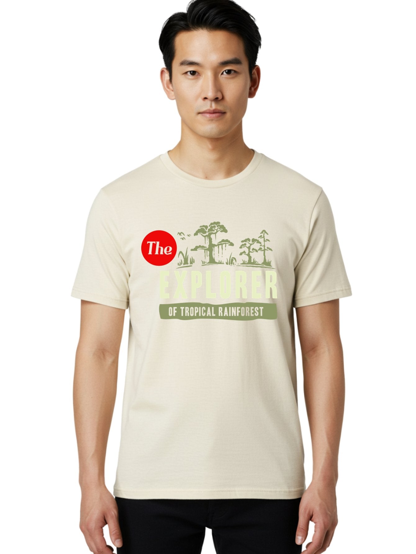 Rainforest Explorer Men'S Graphic Tee, 100% Cotton, Comfortable Casual Summer Wear, Machine Washable, Explorer, Tropical Rainforest, Expedition, Adventure Travel, Wilderness Exploration, Jungle Trek, Exotic Destinations, Eco-Tourism, Aae604 25