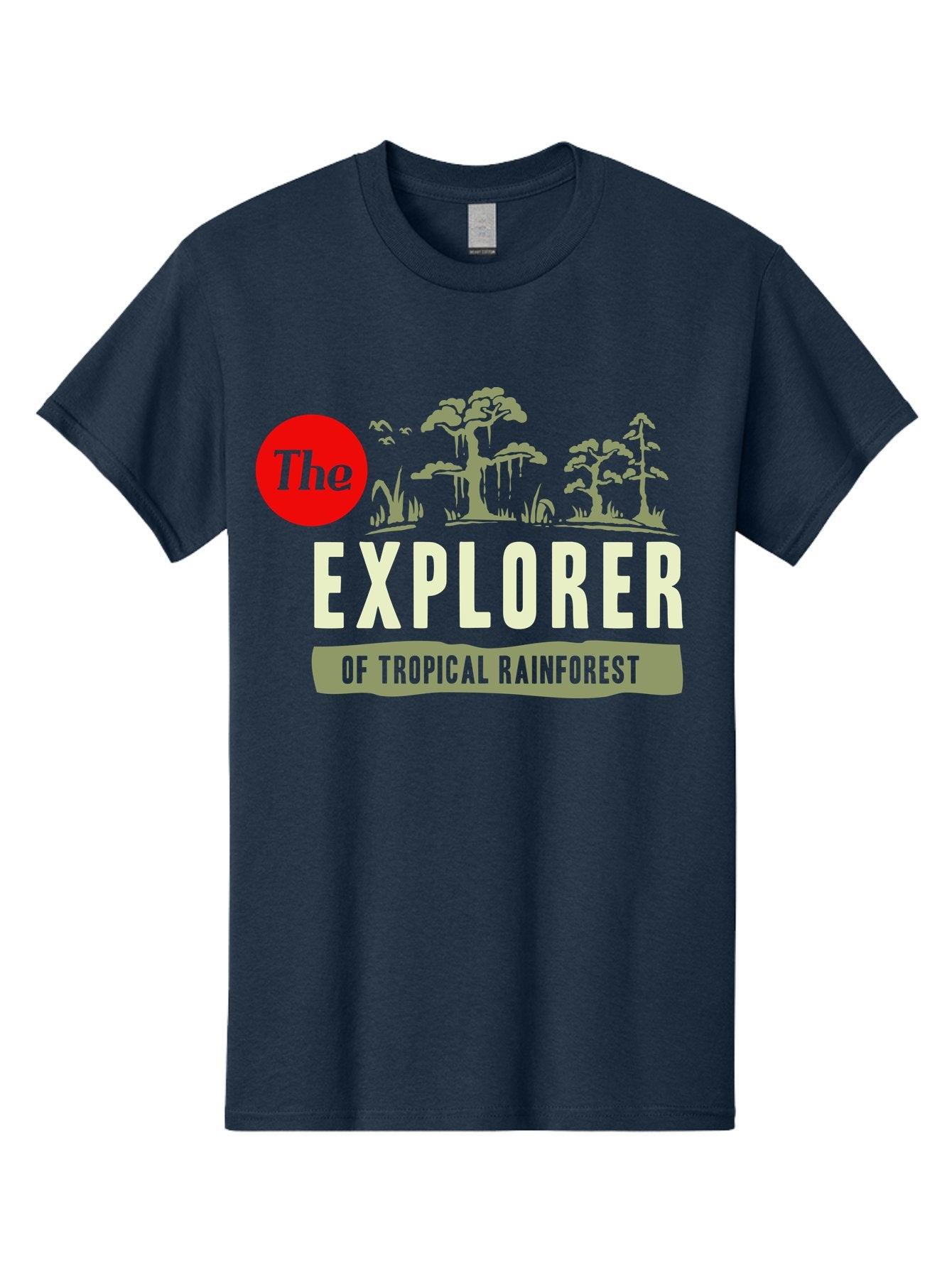 Rainforest Explorer Men'S Graphic Tee, 100% Cotton, Comfortable Casual Summer Wear, Machine Washable, Explorer, Tropical Rainforest, Expedition, Adventure Travel, Wilderness Exploration, Jungle Trek, Exotic Destinations, Eco-Tourism, Aae604
