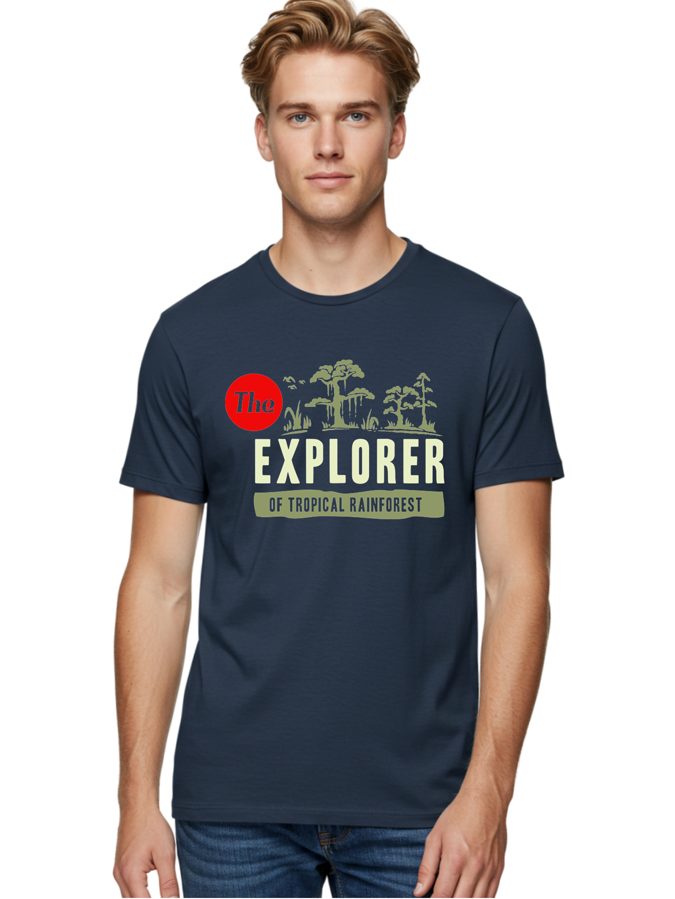 Rainforest Explorer Men'S Graphic Tee, 100% Cotton, Comfortable Casual Summer Wear, Machine Washable, Explorer, Tropical Rainforest, Expedition, Adventure Travel, Wilderness Exploration, Jungle Trek, Exotic Destinations, Eco-Tourism, Aae604 18