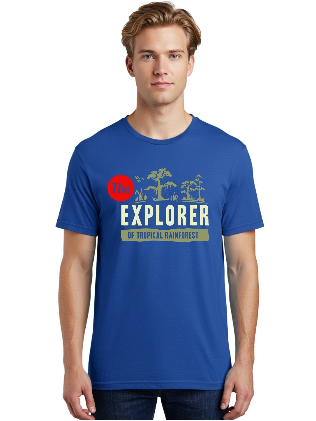 Rainforest Explorer Men'S Graphic Tee, 100% Cotton, Comfortable Casual Summer Wear, Machine Washable, Explorer, Tropical Rainforest, Expedition, Adventure Travel, Wilderness Exploration, Jungle Trek, Exotic Destinations, Eco-Tourism, Aae604 27