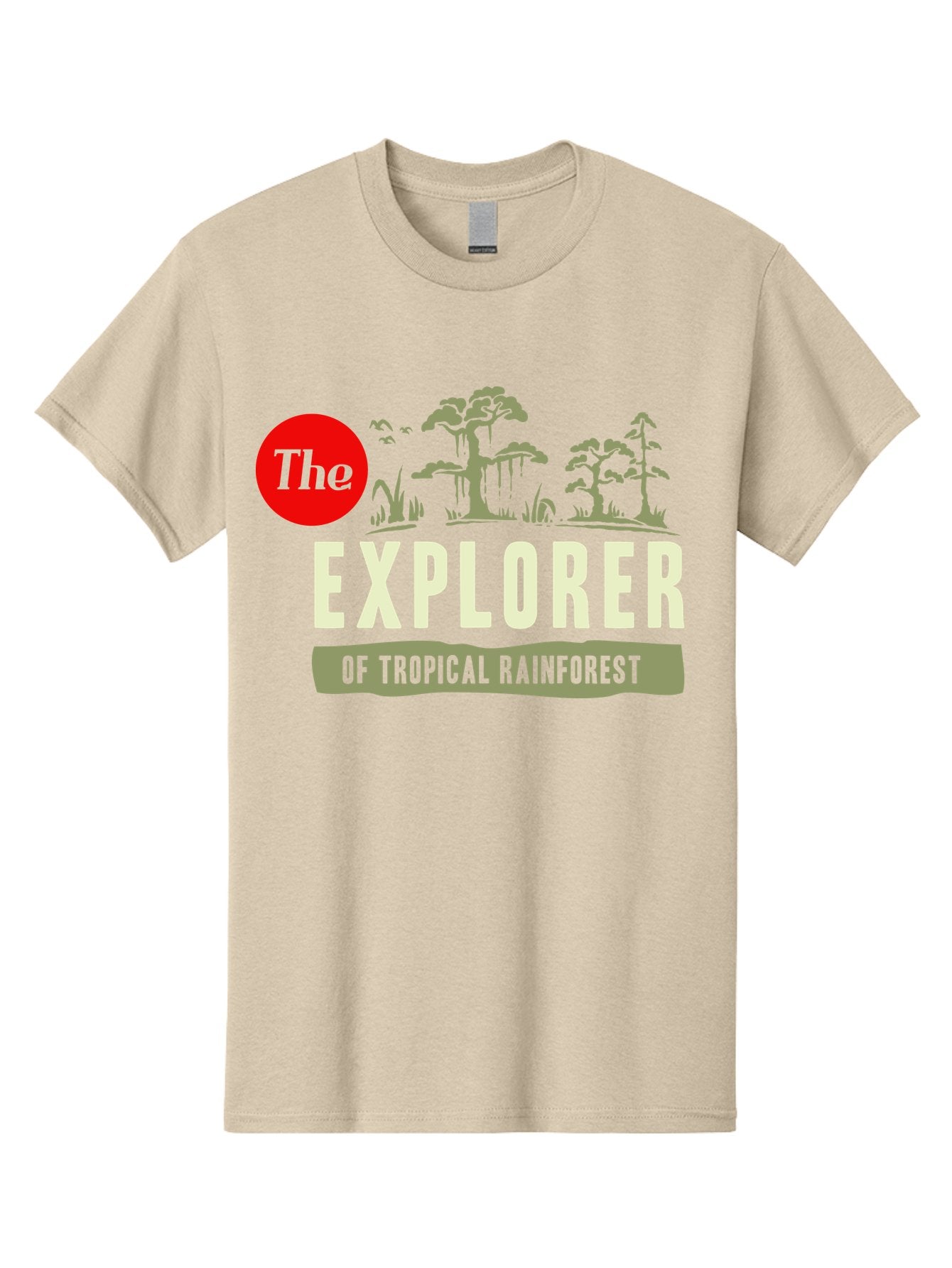 Rainforest Explorer Men'S Graphic Tee, 100% Cotton, Comfortable Casual Summer Wear, Machine Washable, Explorer, Tropical Rainforest, Expedition, Adventure Travel, Wilderness Exploration, Jungle Trek, Exotic Destinations, Eco-Tourism, Aae604