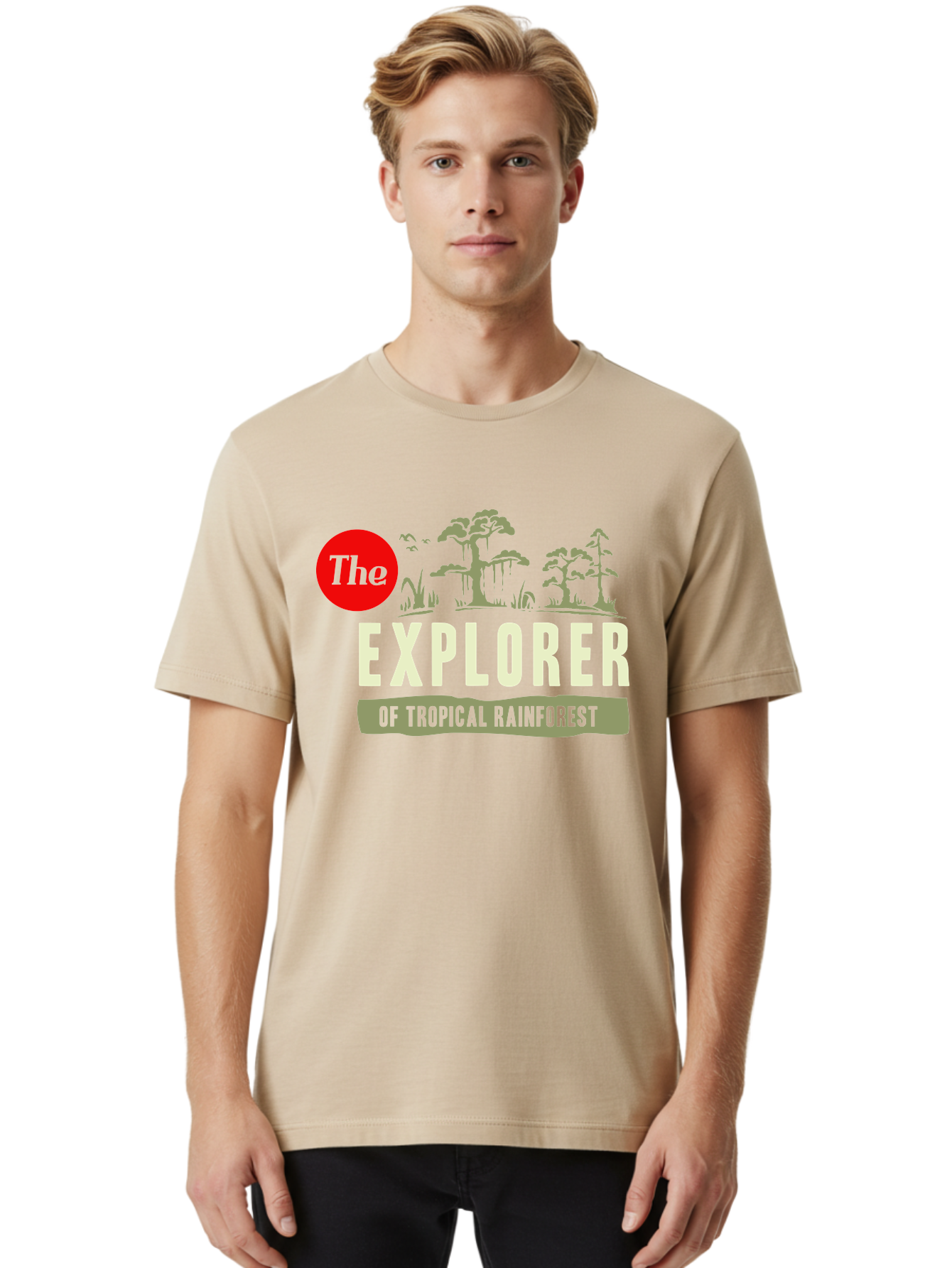 Rainforest Explorer Men'S Graphic Tee, 100% Cotton, Comfortable Casual Summer Wear, Machine Washable, Explorer, Tropical Rainforest, Expedition, Adventure Travel, Wilderness Exploration, Jungle Trek, Exotic Destinations, Eco-Tourism, Aae604 6