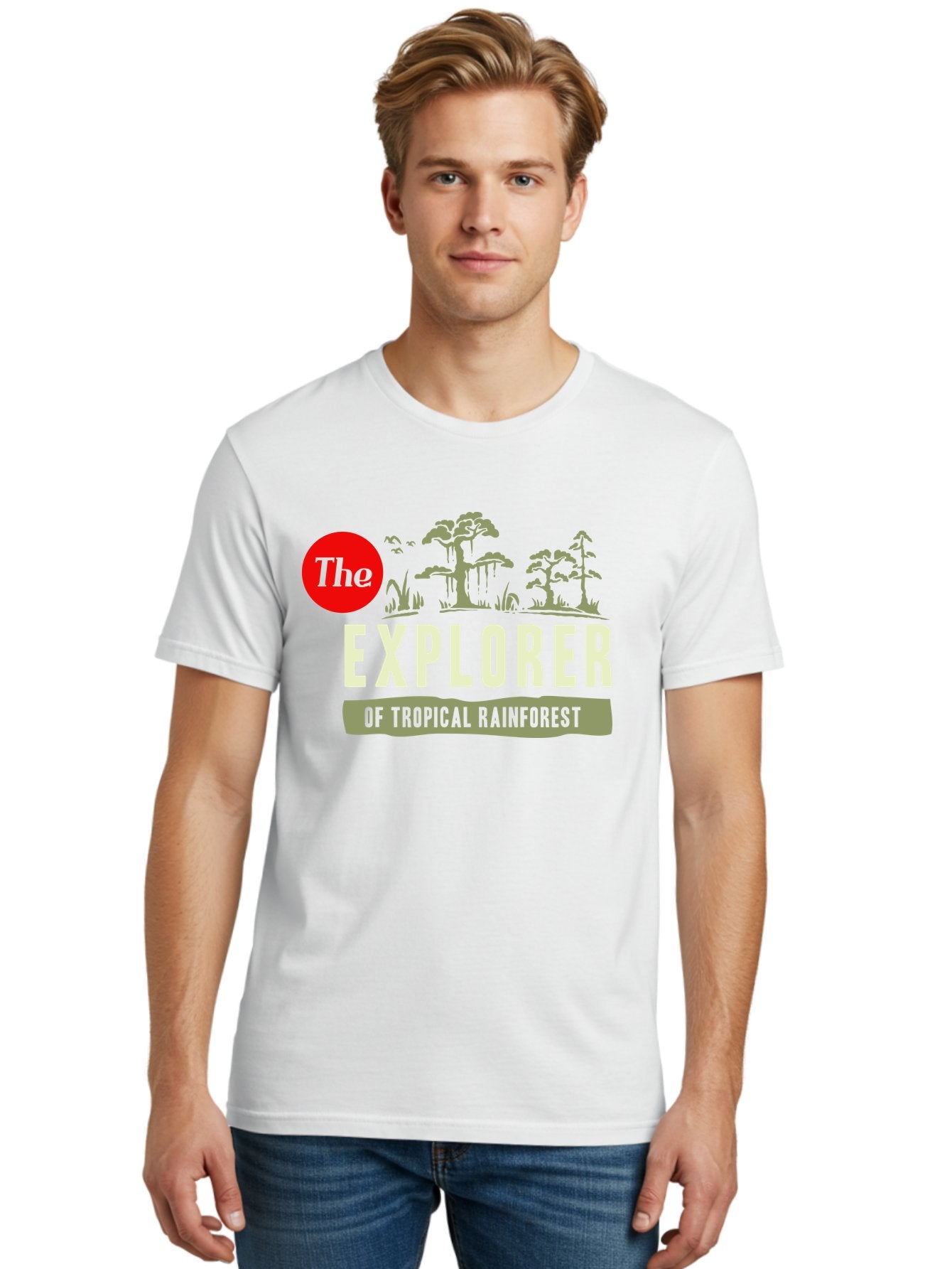 Rainforest Explorer Men'S Graphic Tee, 100% Cotton, Comfortable Casual Summer Wear, Machine Washable, Explorer, Tropical Rainforest, Expedition, Adventure Travel, Wilderness Exploration, Jungle Trek, Exotic Destinations, Eco-Tourism, Aae604 18